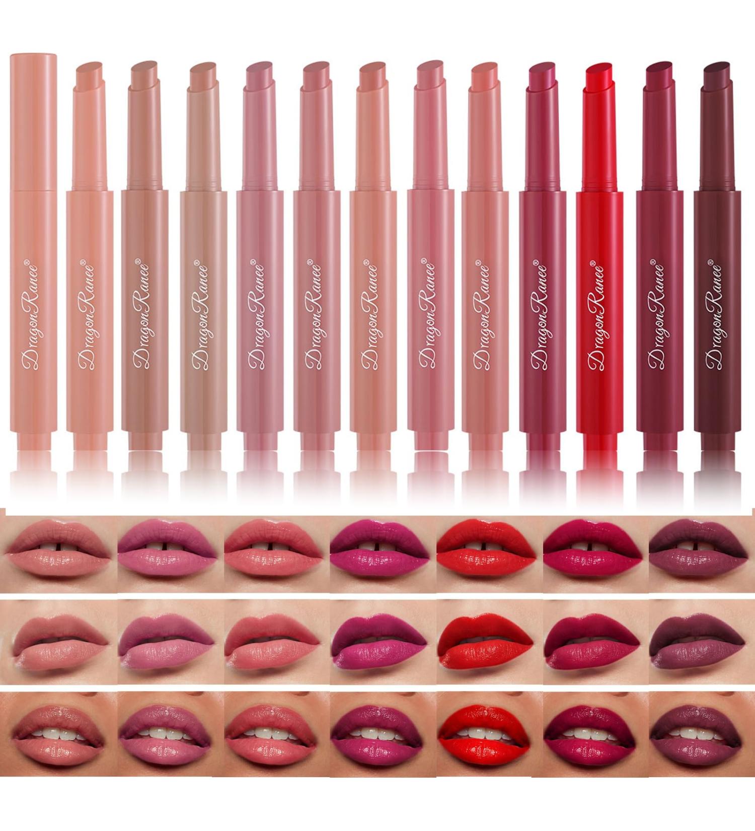 Buy 12 Colors Dewy Melting Lipstick - High-Shine Gloss Finish | Vibrant Lip Stain for Women | International Shipping Available - Buy Online on GoSupps.com