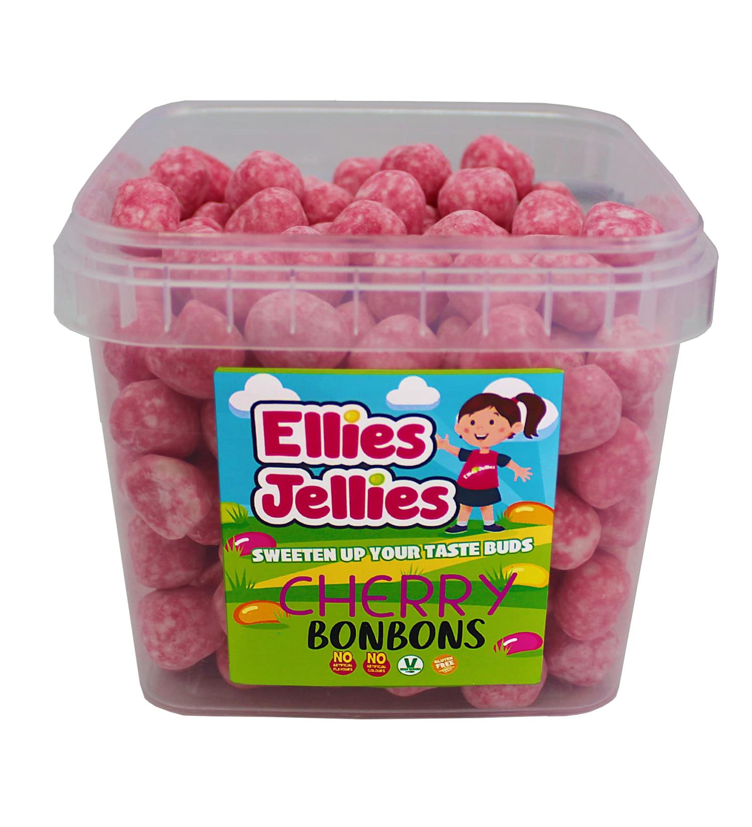 Ellies Jellies Cherry Bonbons 830g Square Tub