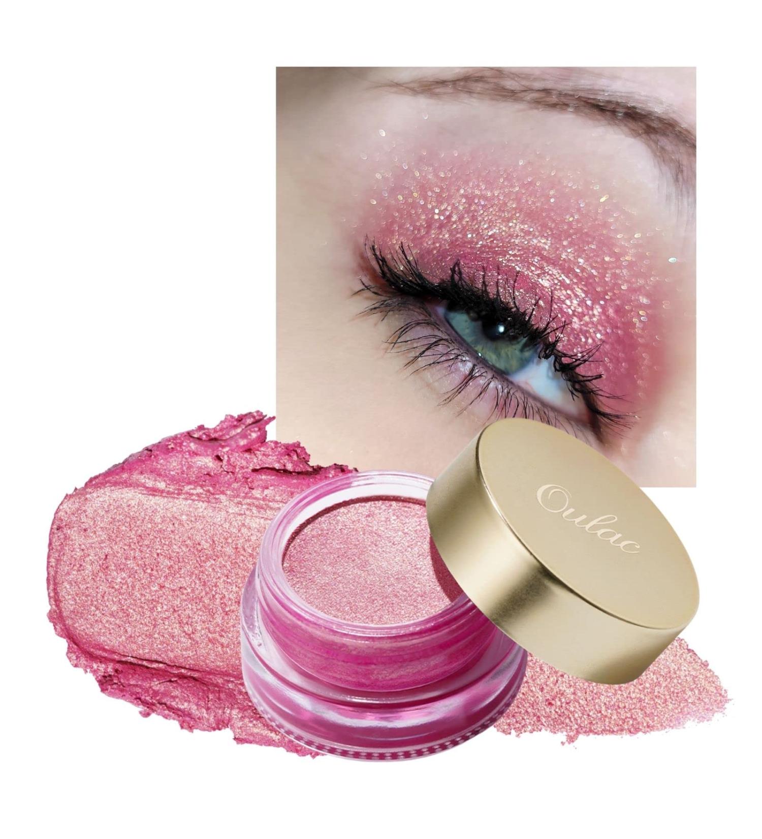Oulac Pink Glitter Eyeshadow - Highly Pigmented, Waterproof & Long Lasting for Women - Multi-use Shimmer Highlighter Makeup - 0.42 oz - Buy Online on GoSupps.com