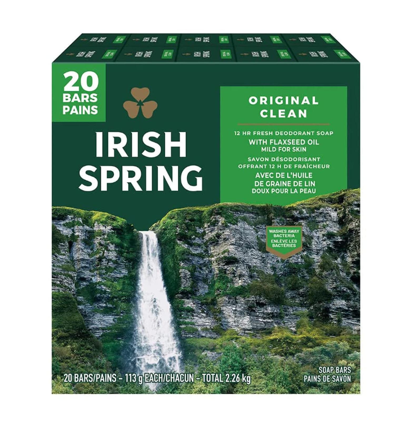 Irish Spring Original Men's Bar Soap - 20 ct. Pack - Buy Online on GoSupps.com