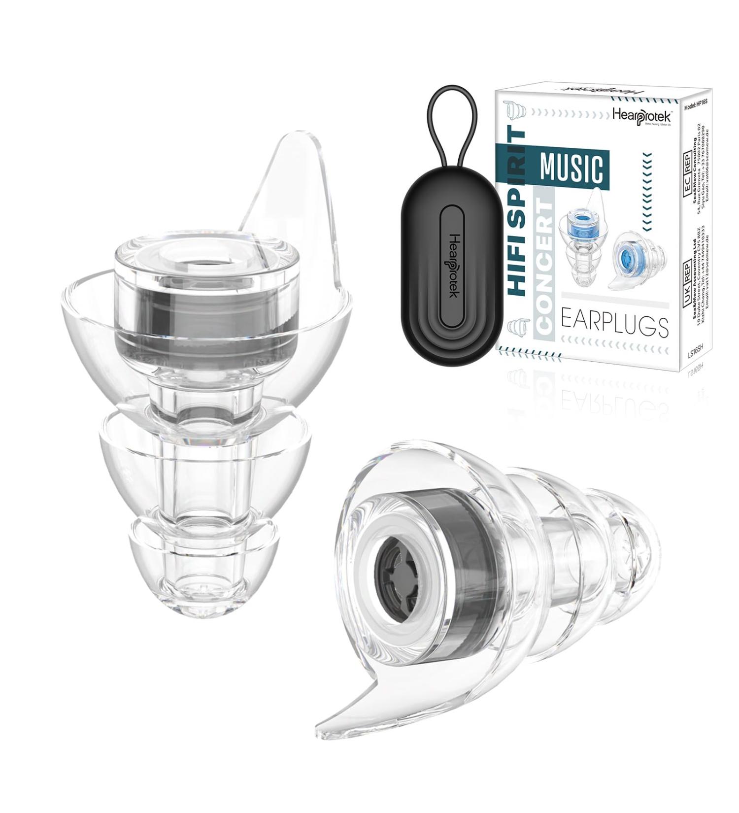 Buy Hearprotek Hi-Fi Spirit Concert Ear Plugs | High Fidelity Noise Reduction for Musicians Raves & Tinnitus Relief - Medium Black Silicone - International Shipping - Buy Online on GoSupps.com