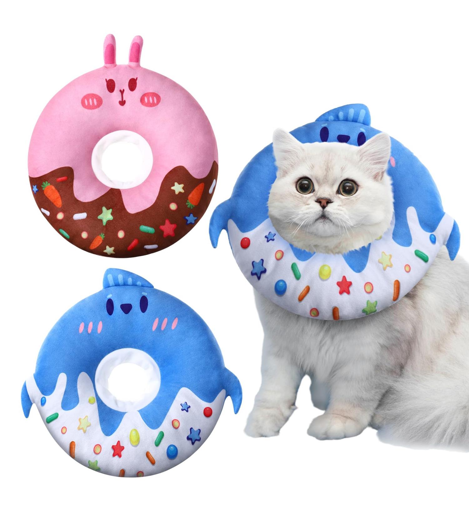 Halinuia Soft Anti-Bite Cat Collar - 2 Piece Donut Design for Kittens & Puppies | Protective Post-Surgery Care - Buy Online on GoSupps.com