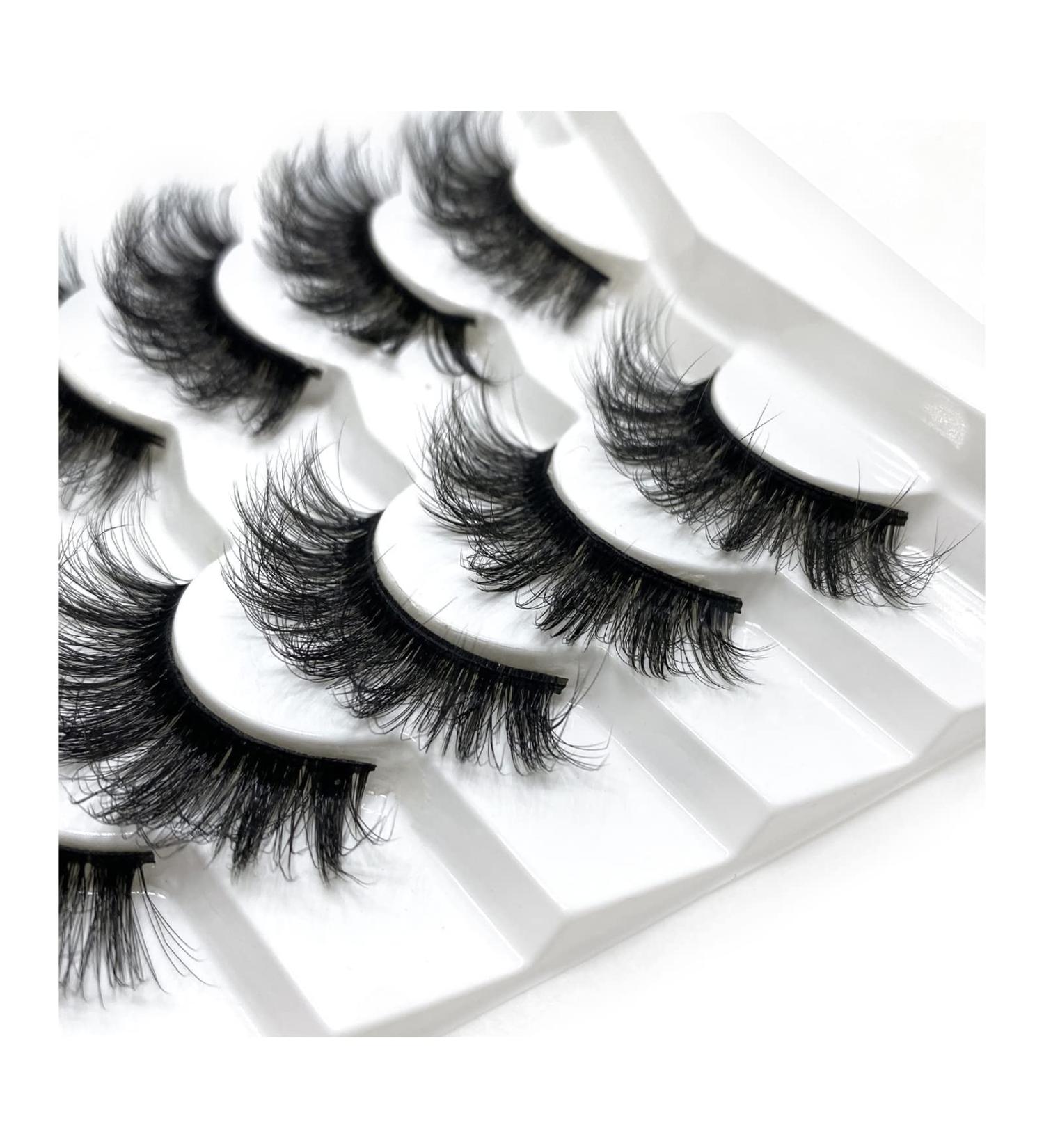 AUNUT 5 Pairs False Eyelashes Pack - 3D Faux Mink Long Thick Volume Dramatic Fake Lashes - Buy Online on GoSupps.com
