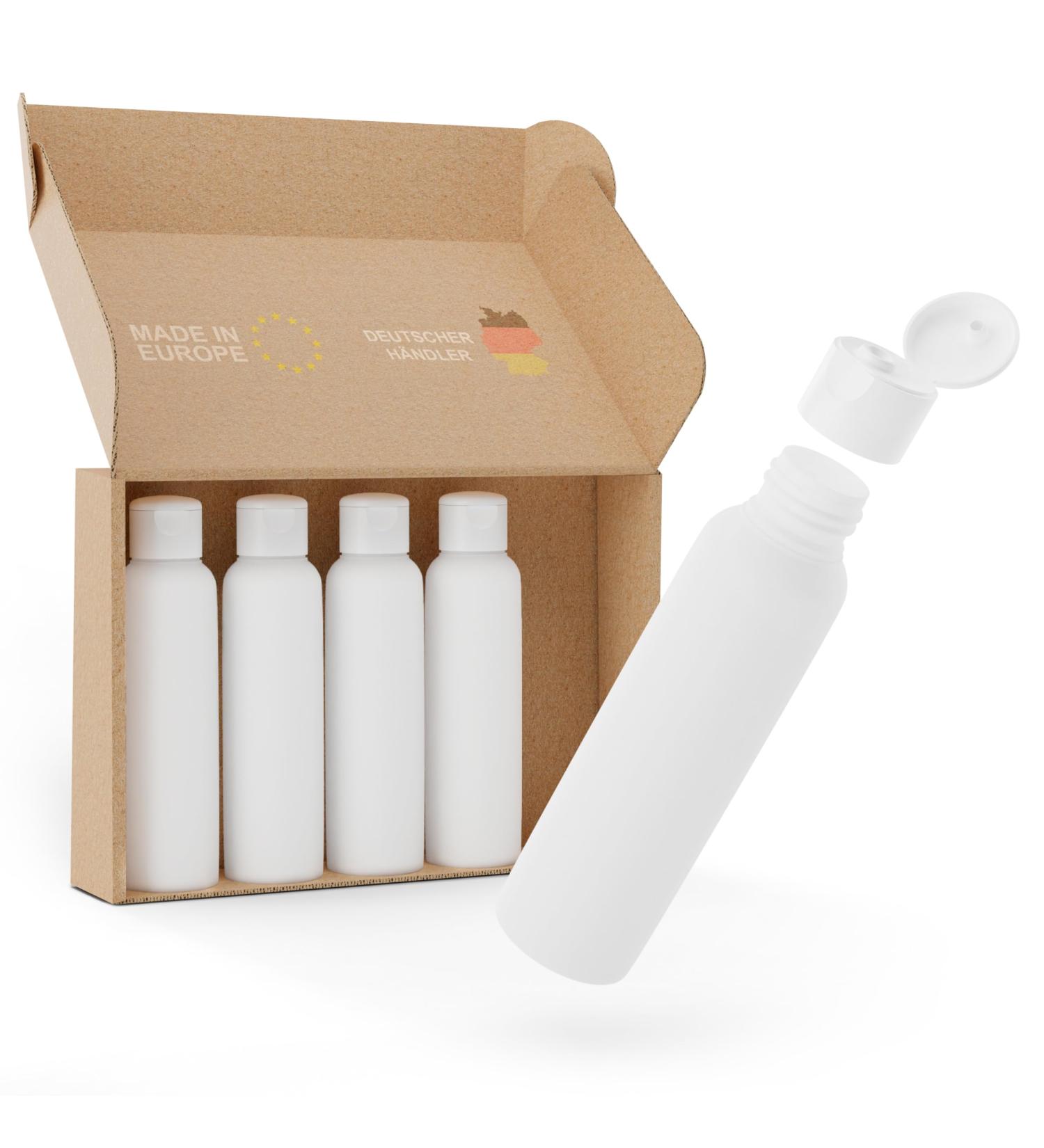 Kunz Packaging 100ml Travel Bottles - 5 Set Silicone-Free Liquid Containers for Aircraft Travel - Buy Online on GoSupps.com