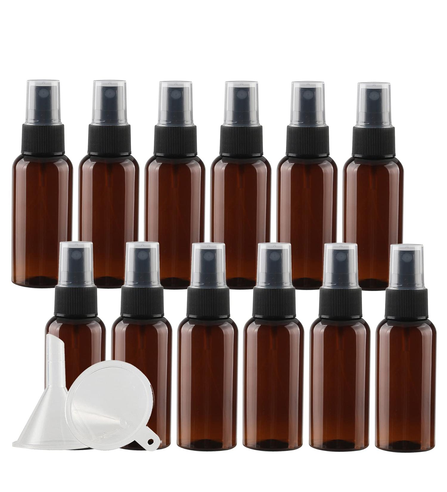 Zeoabsy 24-Pack 50ml Brown Spray Bottles with Fine Mist Pumps - Empty Plastic Atomizers for Perfume & Travel - Buy Online on GoSupps.com