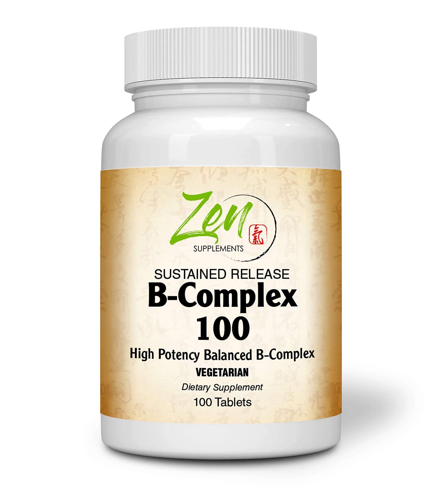 Complete B-Complex Vitamin Supplement - B Vitamin Supplement Complex with Folic Acid Biotin Inositol - for Immune & Cardio Health Energy Metabolism - 100 Sustained-Release Tablets - Buy Online on GoSupps.com