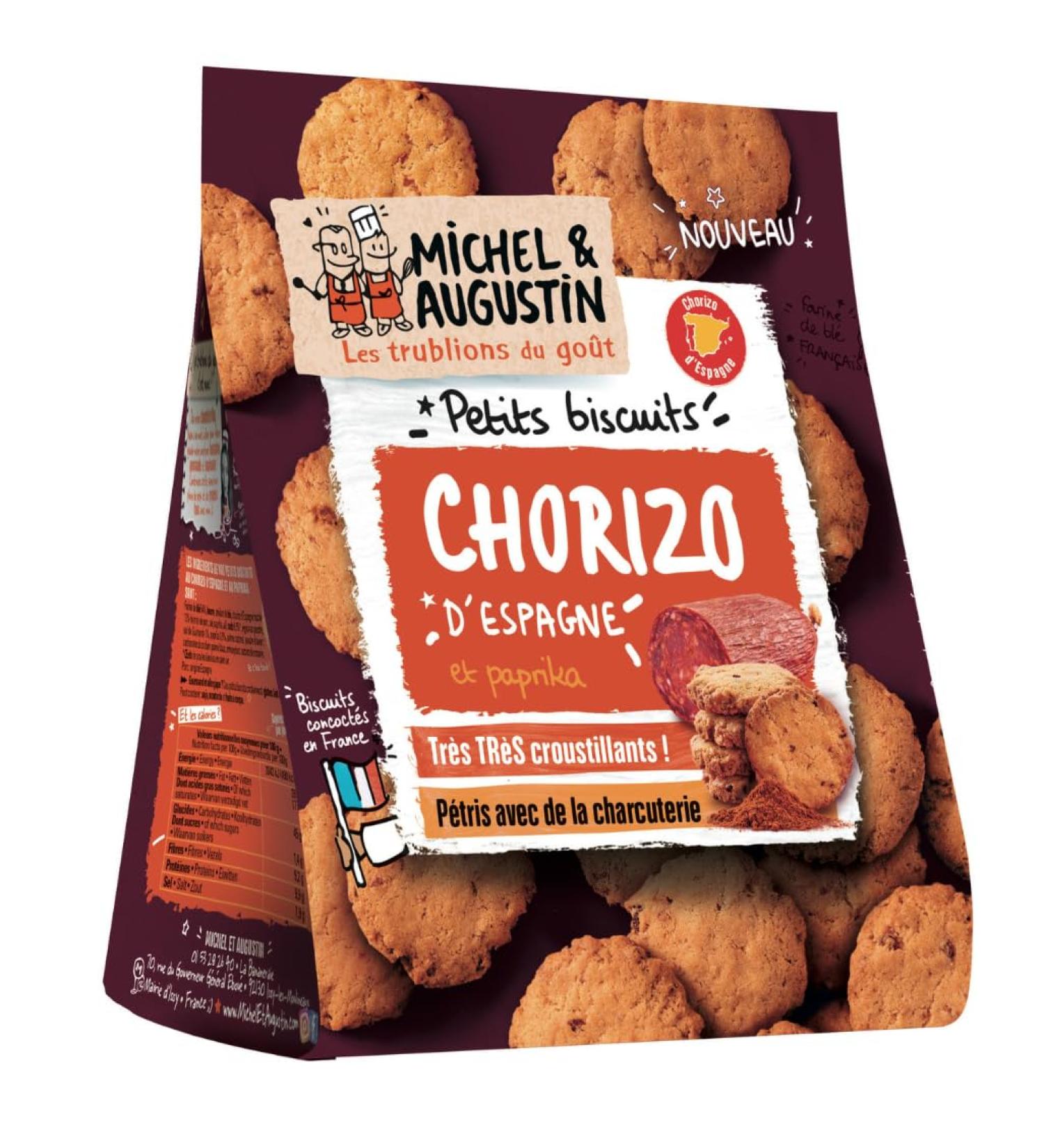 Michel Et Augustin Charcuterie Chorizo Shortbreads 90g - Pack of 3