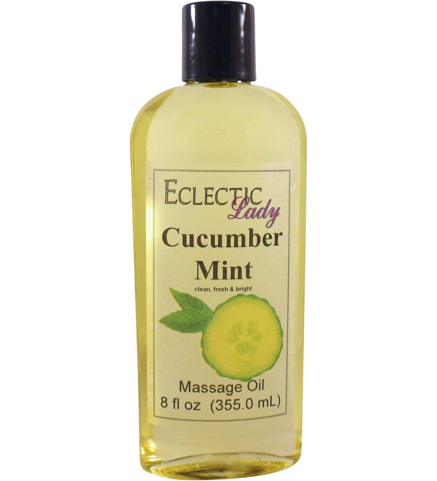 Cucumber Mint Massage Oil 8 oz | Aromatherapy & Relaxation | Sweet Almond & Jojoba Oils | Preservative Free - Buy Online on GoSupps.com