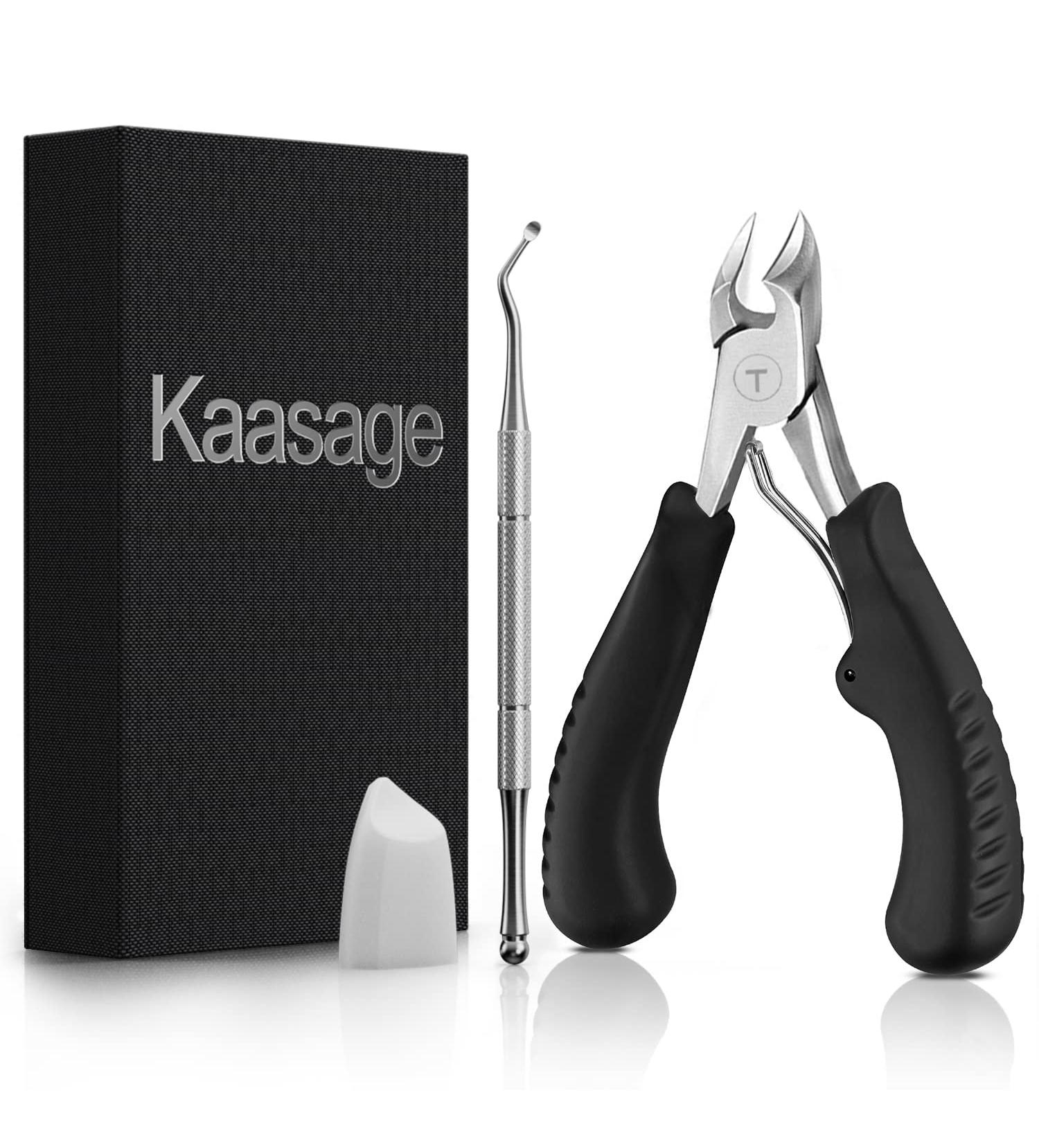 Kaasage Podiatrist Toenail Clippers for Thick Nails - Surgical Stainless Steel, Sharp Curved Blades, Anti-Slip Handle - Professional Nail Cutter for Men, Women, Seniors - Modern Design - Buy Online on GoSupps.com