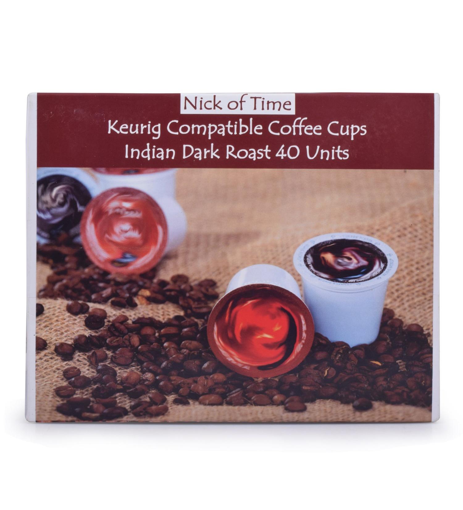  NICK OF TIME Nick Of Time Indian Chikmagalur Coffee K-Cups-Pods-Single Serve- Keurig Compatible 100% Arabica AA Grade Dark Roast | Easy to Use (Pack of 40) - Buy Online on GoSupps.com