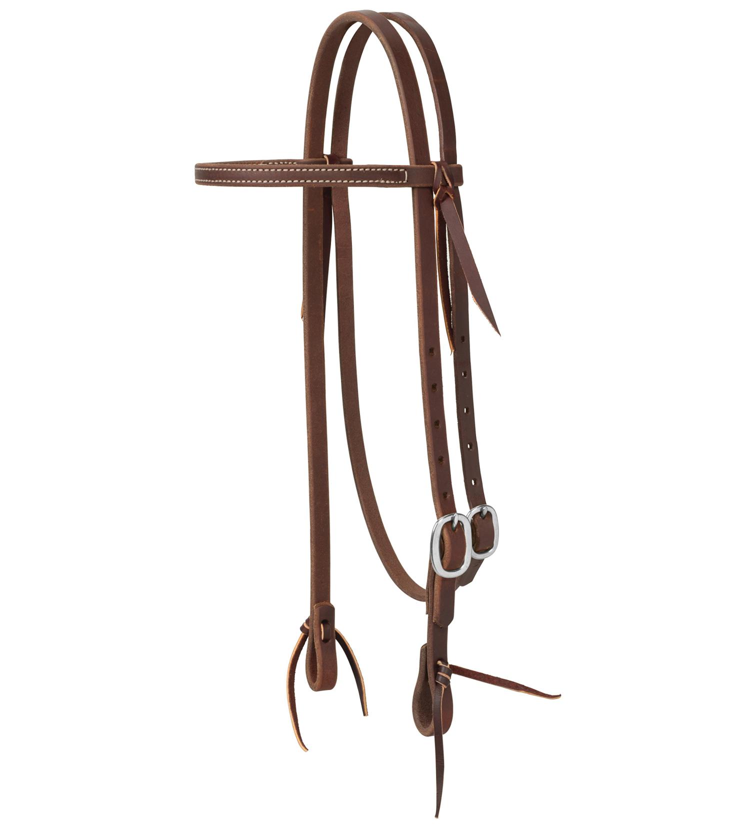 Weaver Leather Working Tack Straight Browband Stainless Steel Single Buckle Headstall, Oiled Canyon Rose, 5/8"