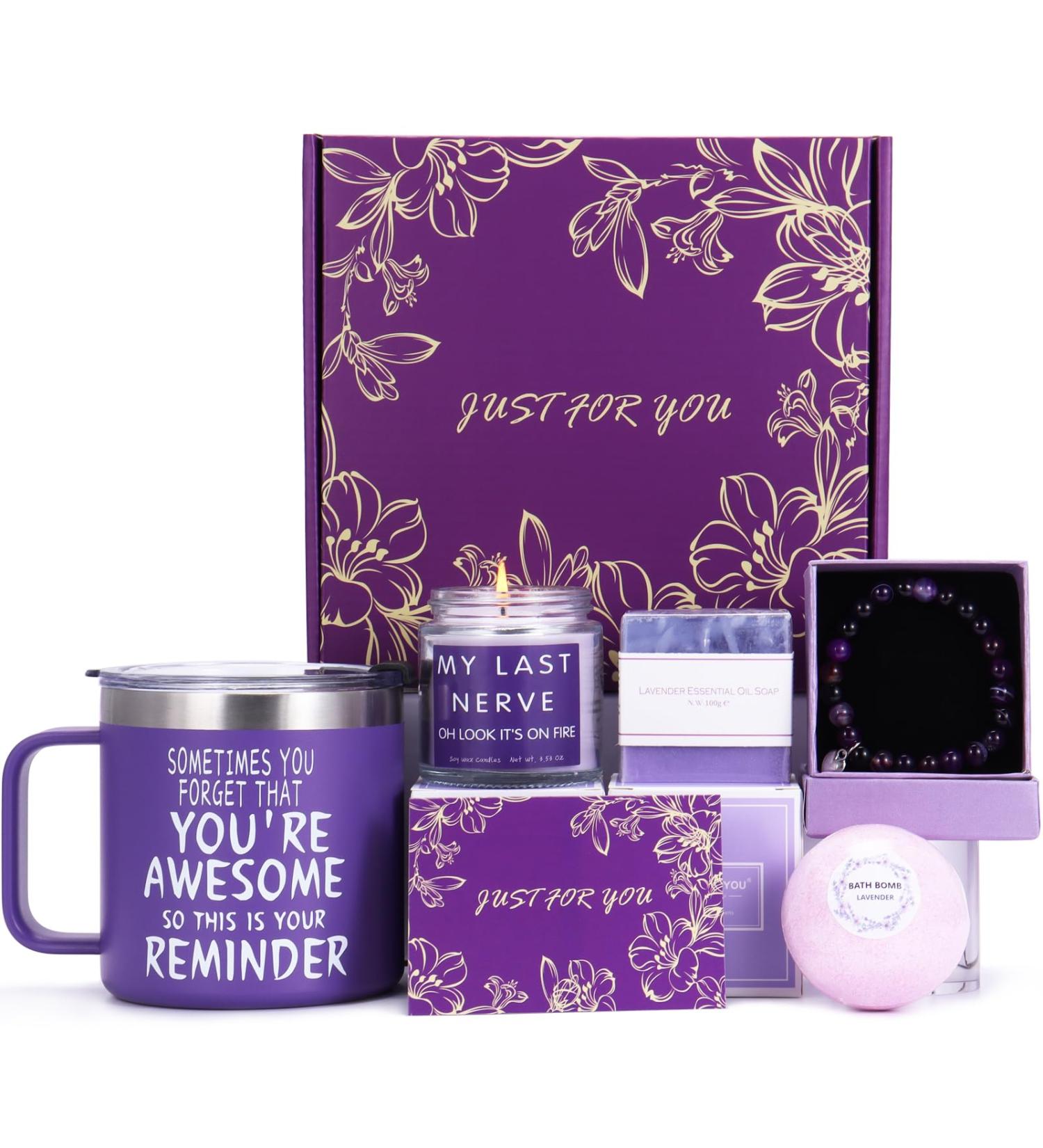 Shop Lavender Relaxation Spa Gift Basket - Perfect Birthday Gifts for Women Moms Wives Daughters Girlfriends Sisters & Best Friends - Buy Online on GoSupps.com