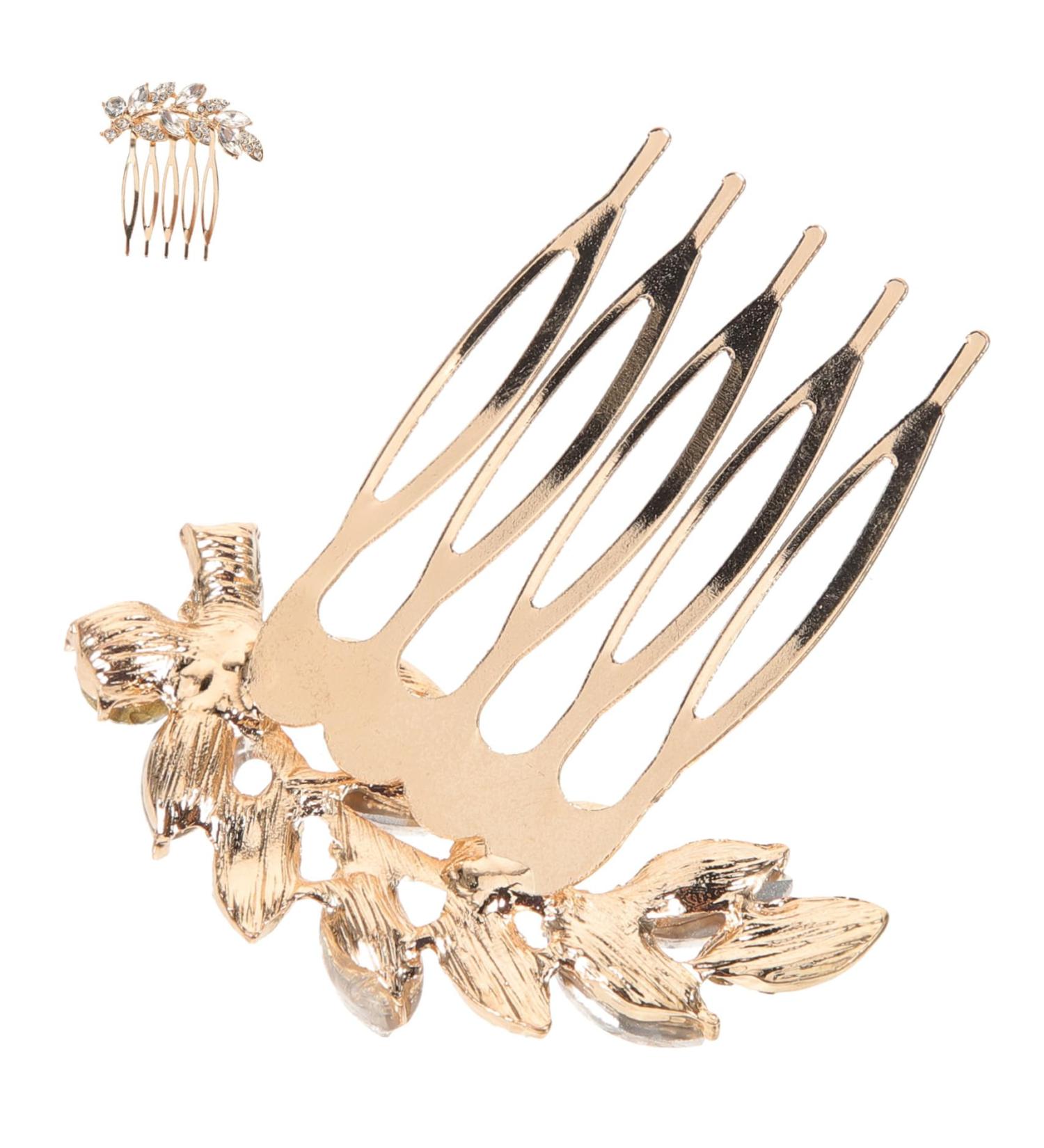 SOESFOUFU Bride Rhinestone Hair Comb gold headpiece hair accessories hair jewels for women hair comb for bridal Japanese and Korean Metal wedding bride Clip hair hair comb Small and fresh - Buy Online on GoSupps.com