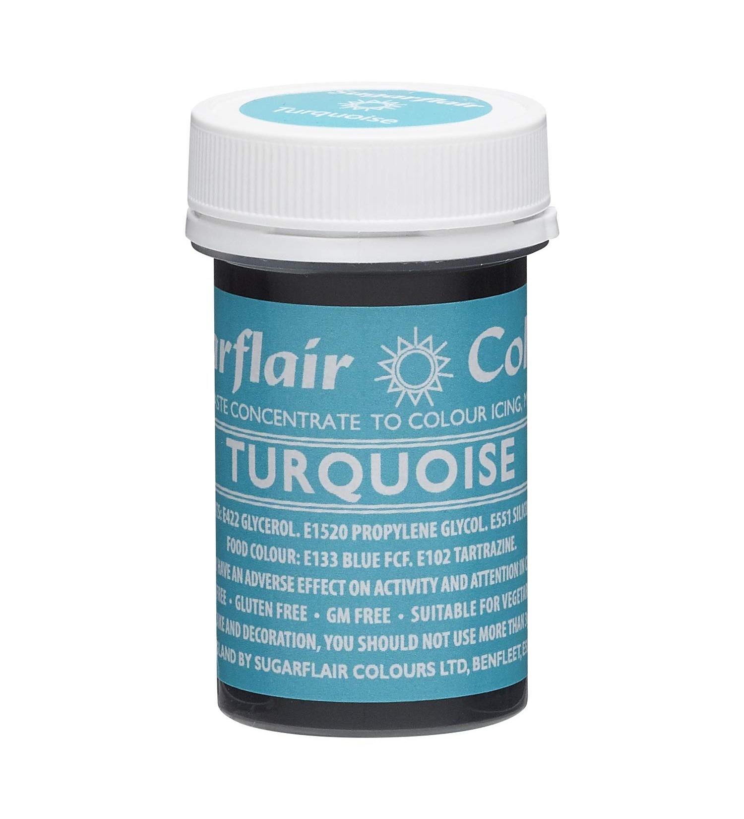 Sugarflair TURQUOISE Paste Gel Edible Food Colouring Colour Icing Quality