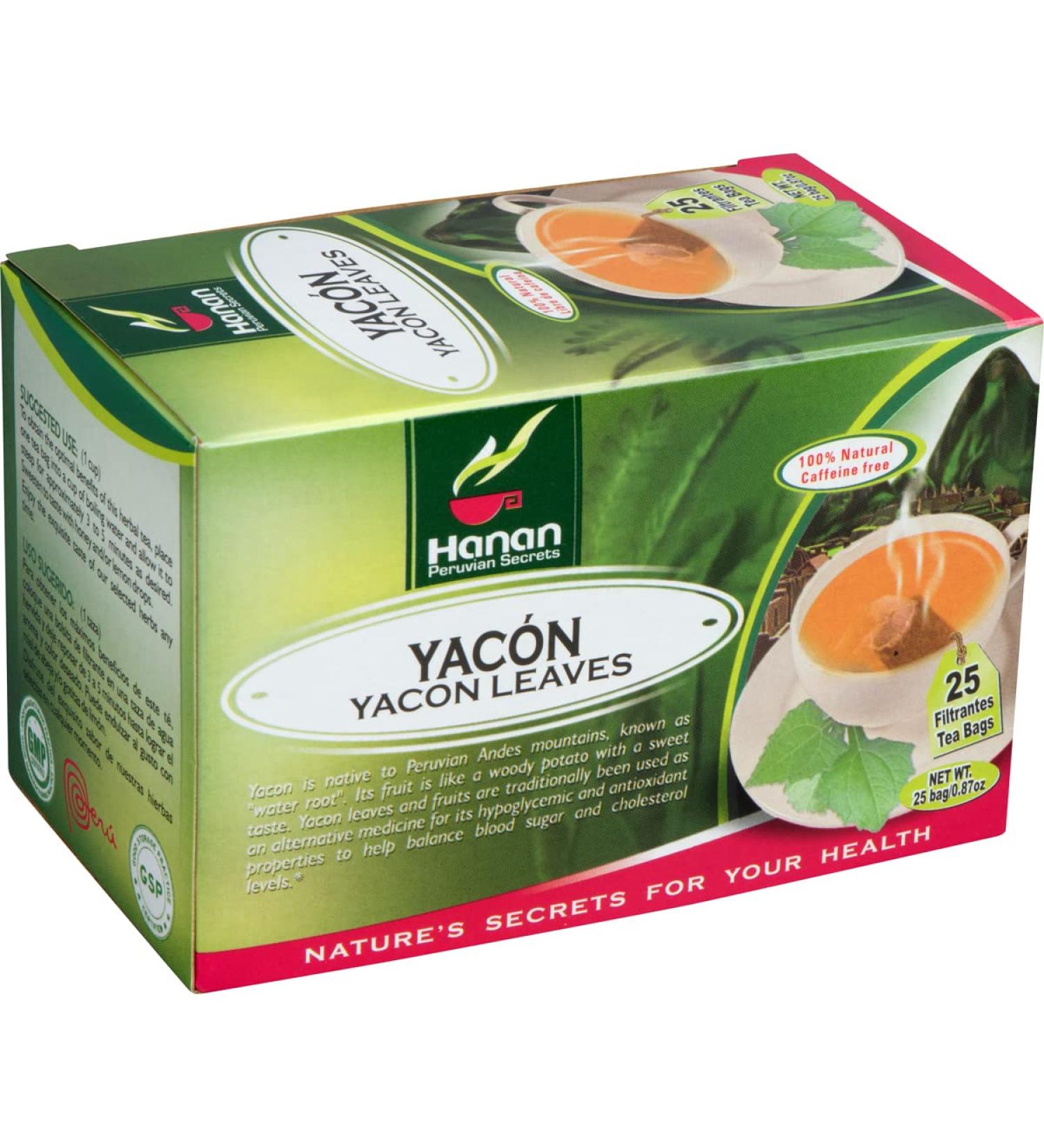 Yacon Leaf Herbal Tea - 25 Teabags of All-Natural Yacon Leaves from Peru