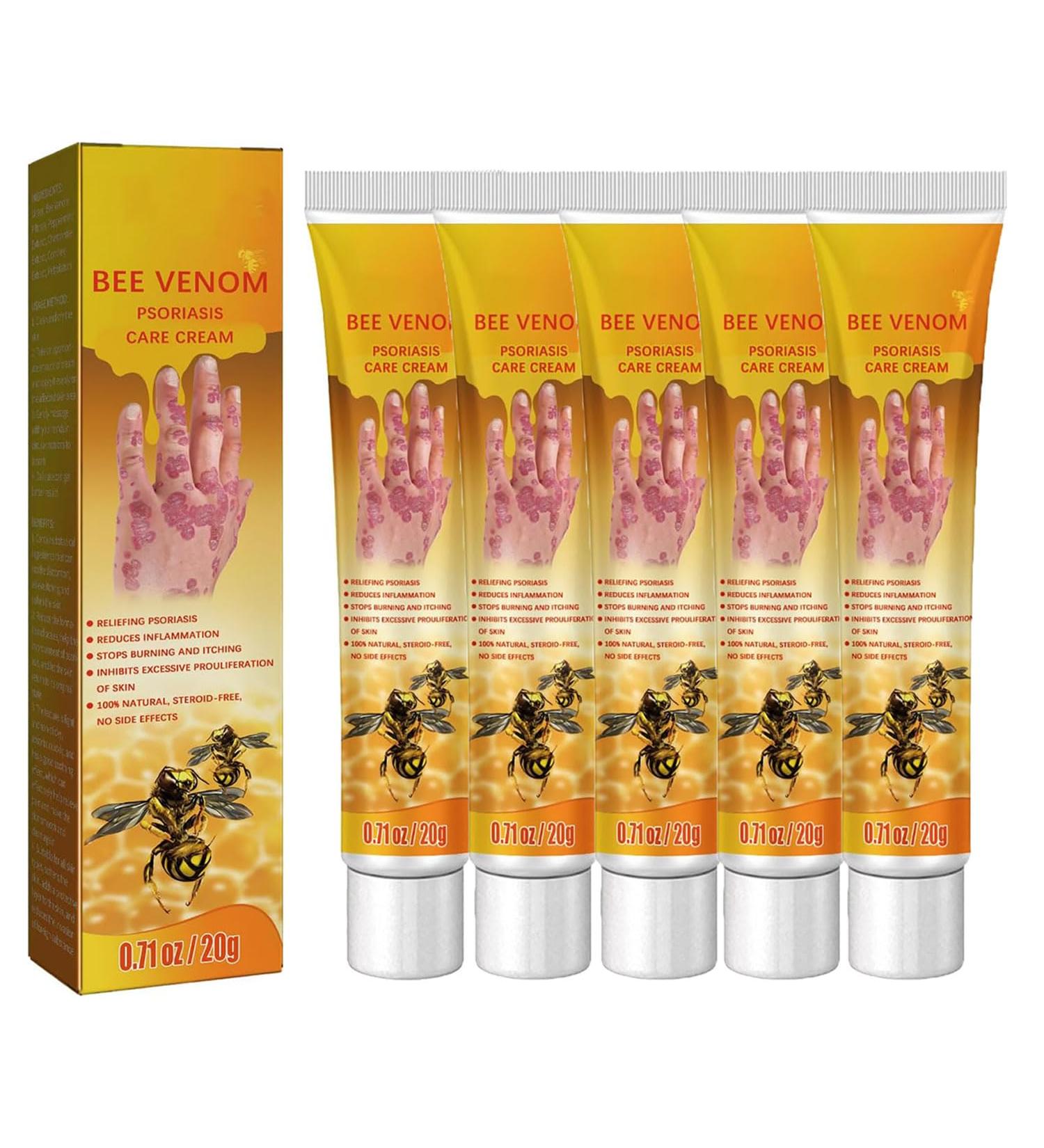 Youth Bee Venom Psoriasis Treatment Cream Bee Venom Psoriasis Treatment Cream New Zealand Bee Venom Professional Psoriasis Treatment Cream Soothing and Moisturizing Psoriasis Cream (5pcs) - Buy Online on GoSupps.com