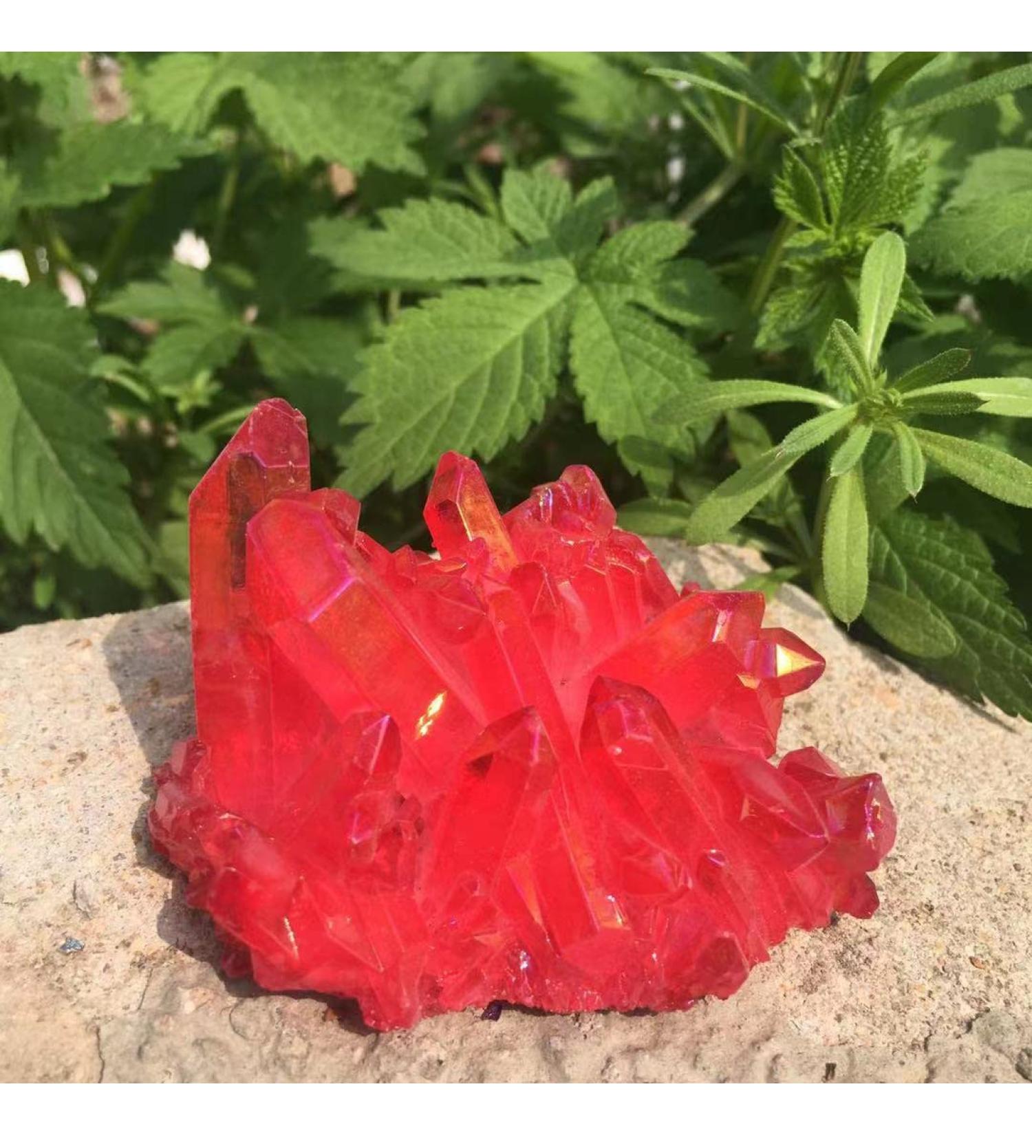 Crystal Rough Specimen Healed 80g Natural Crystal Quartz Cluster Colourful Specimen Electroplating Coated Reiki Stone Home Decoration Craft As a Gift (Size : 1kg) - Buy Online on GoSupps.com