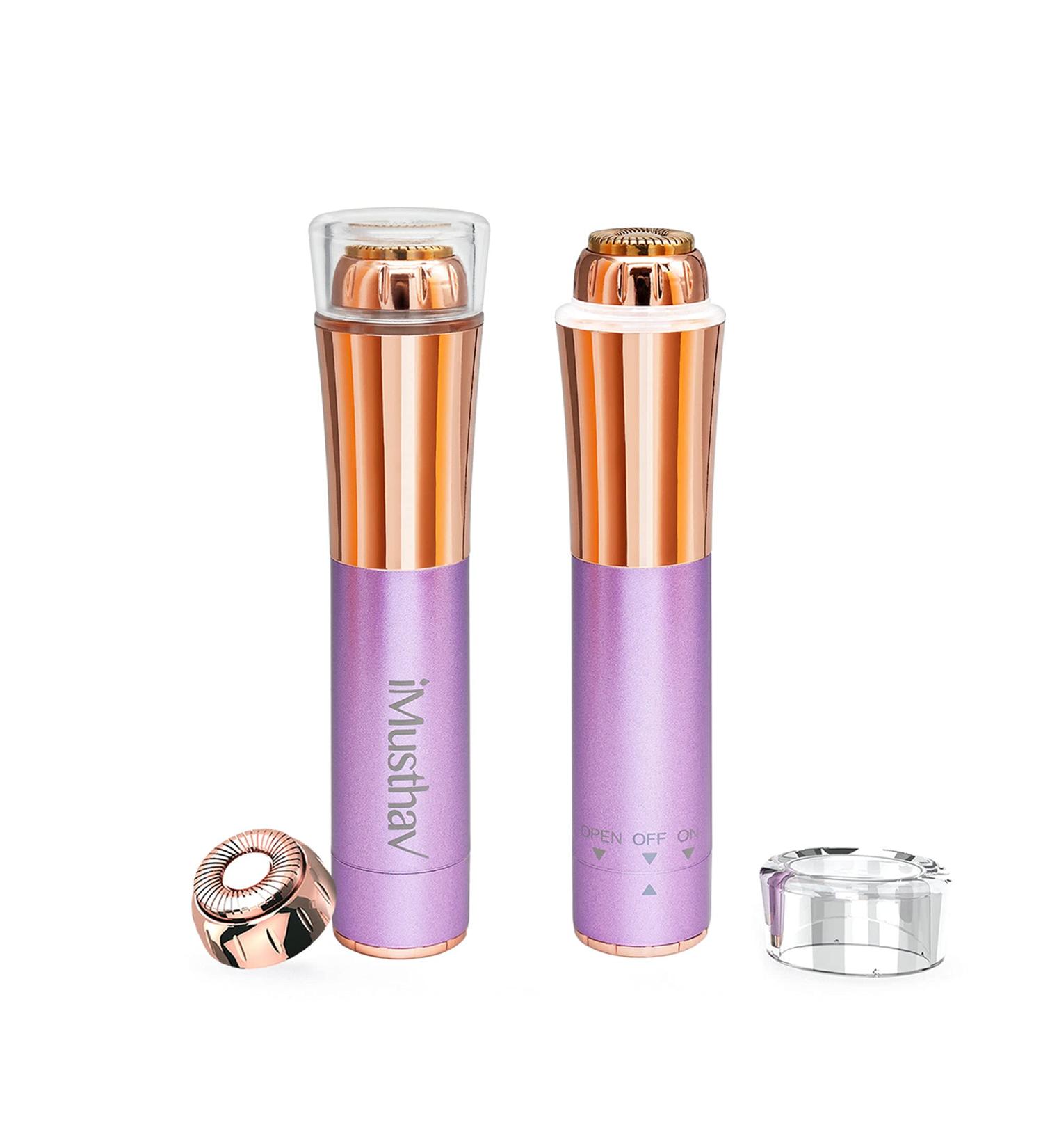 iMusthav Mini Facial Hair Remover for Women | 18K Gold-Plated Hypoallergenic Head | 360-degree LED Light | Handbag Friendly Design | Smooth Hair-Free Complexion | Amethyst - Buy Online on GoSupps.com