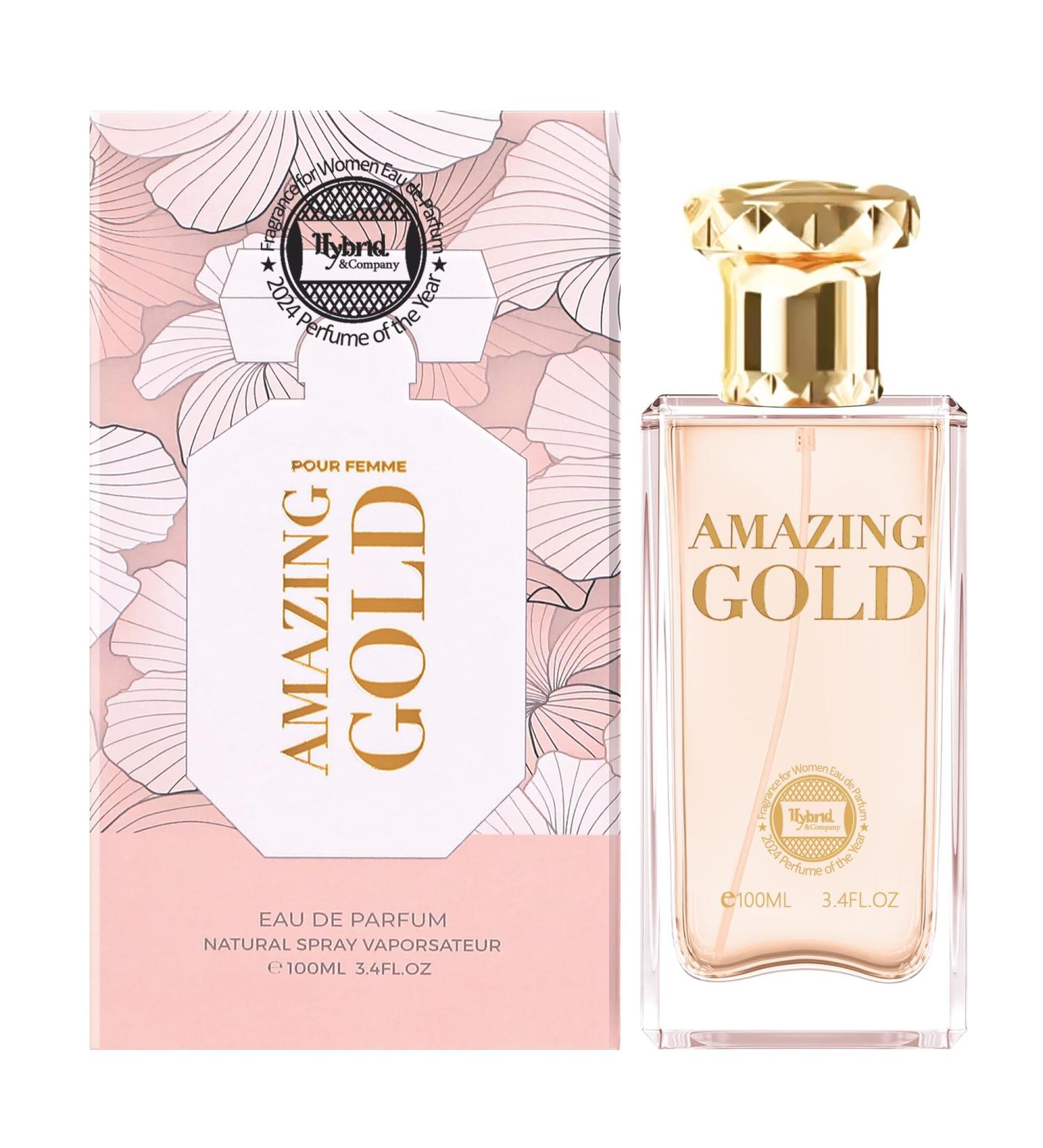 Hybrid & Company Women Amazing Glod Pour Femme Eau De Parfum Vaporisateur Natural Spray 3.4 Fl Oz - Buy Online on GoSupps.com