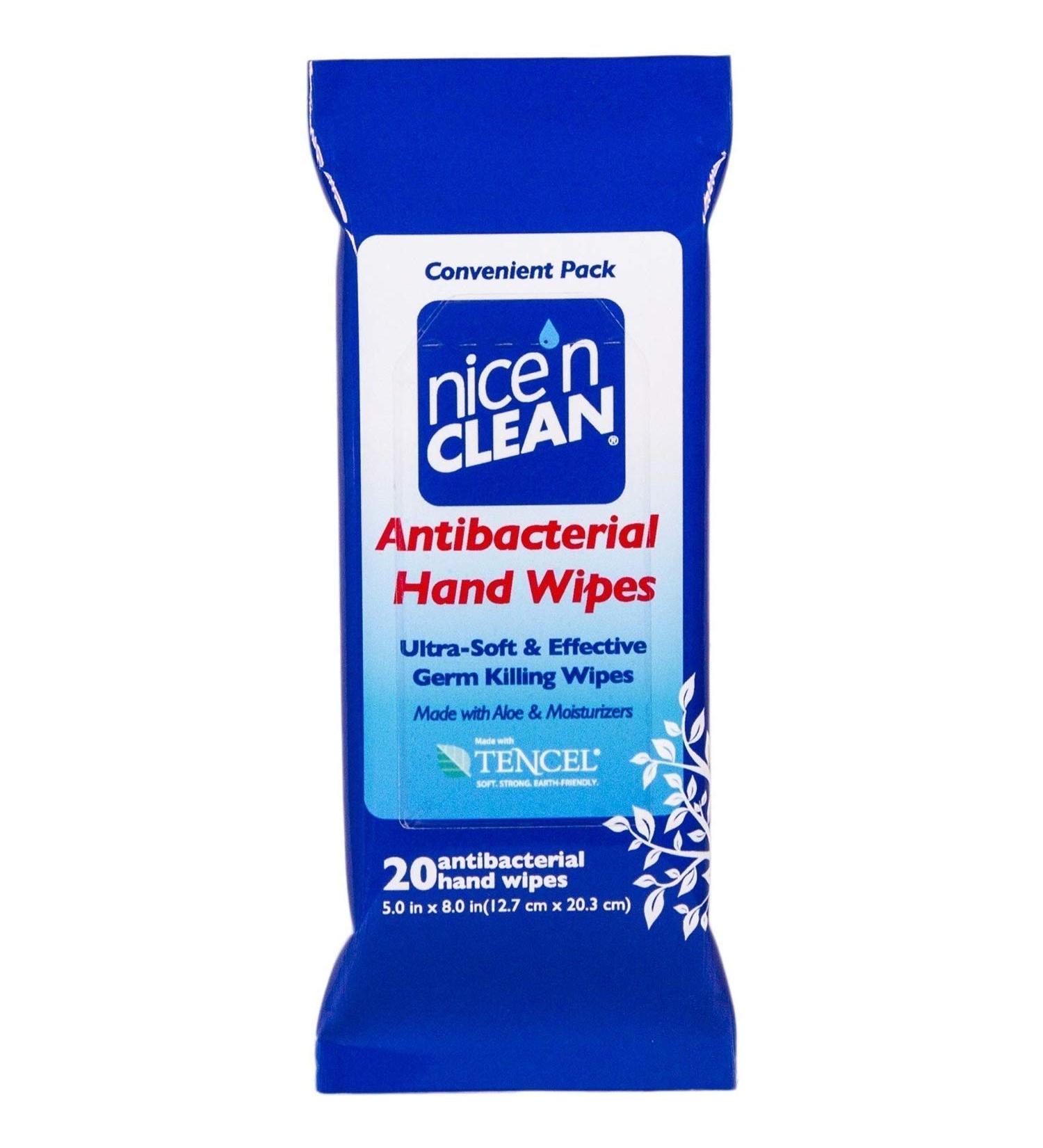 Nice 'n Clean Antibacterial Moist Wipes Travel Pack 20 ea (Pack of 6)