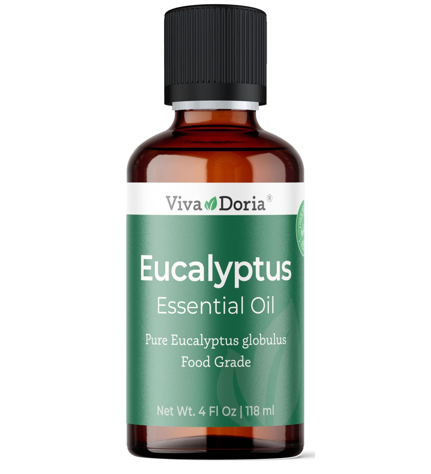 Viva Doria Pure Eucalyptus Globulus Essential Oil - Food Grade 4 Fl Oz (118 ml) | Premium Natural Aromatherapy Oil for Wellness - International Shipping Available - Buy Online on GoSupps.com
