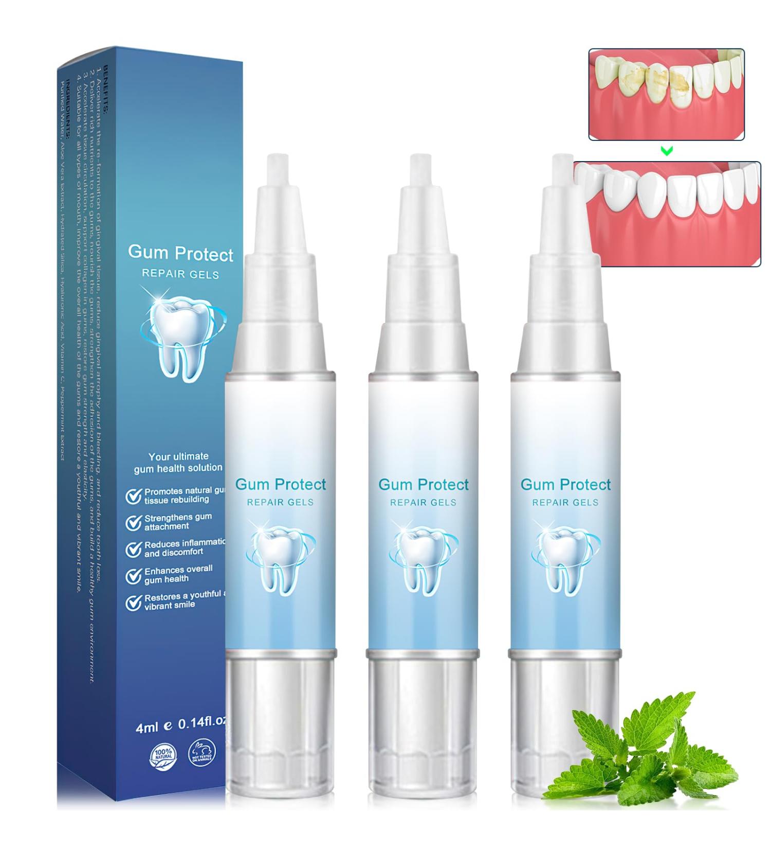 Neslemy Gum Shield Therapy Gel Instant Treatment Essence Dentizen Gum Therapy Gel Teeth Whitening Essence Pen (3PCS) - Buy Online on GoSupps.com