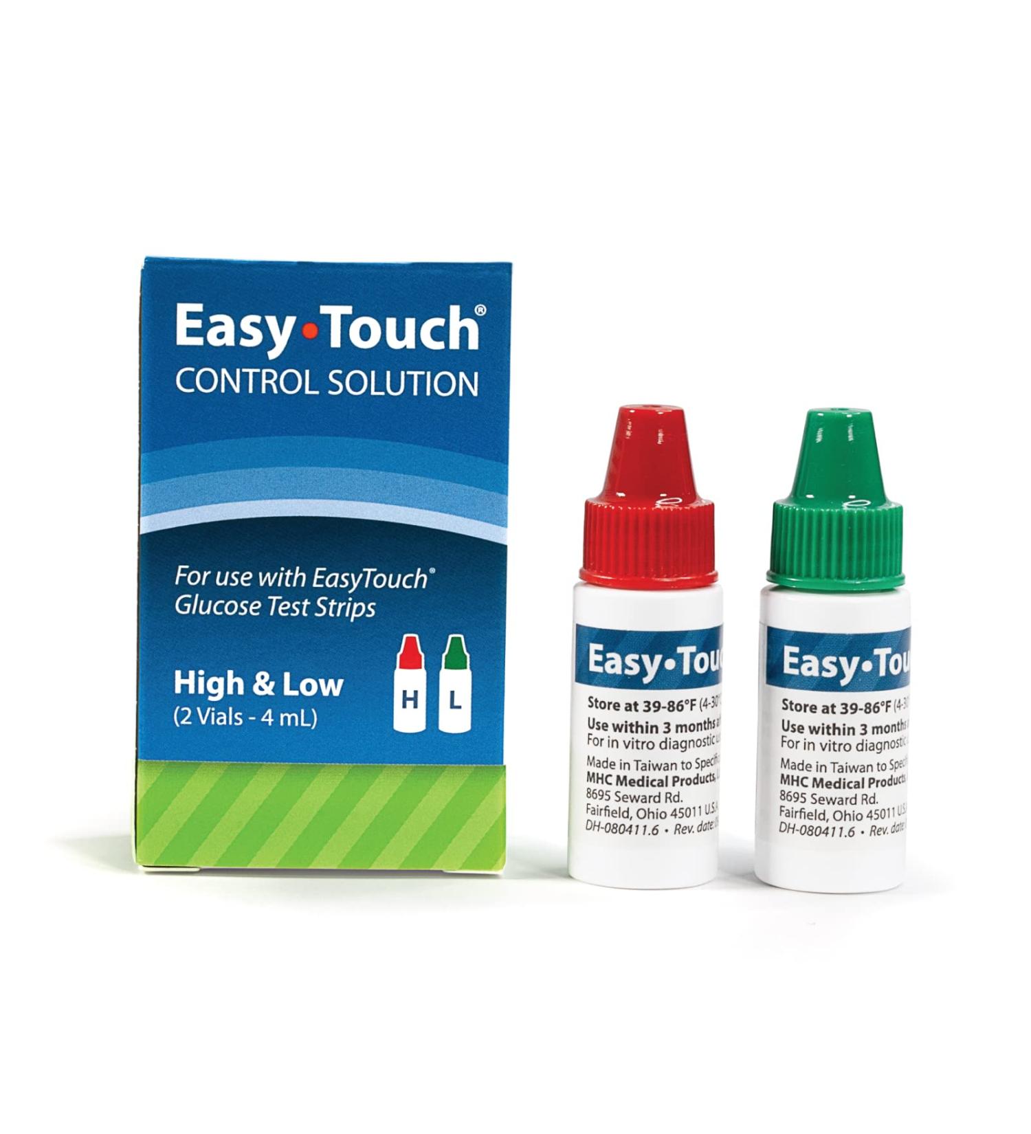 EasyTouch Control Solution Glucose Monitor Kit - Hi & Low - 2 Vials 4ml - Buy Online on GoSupps.com