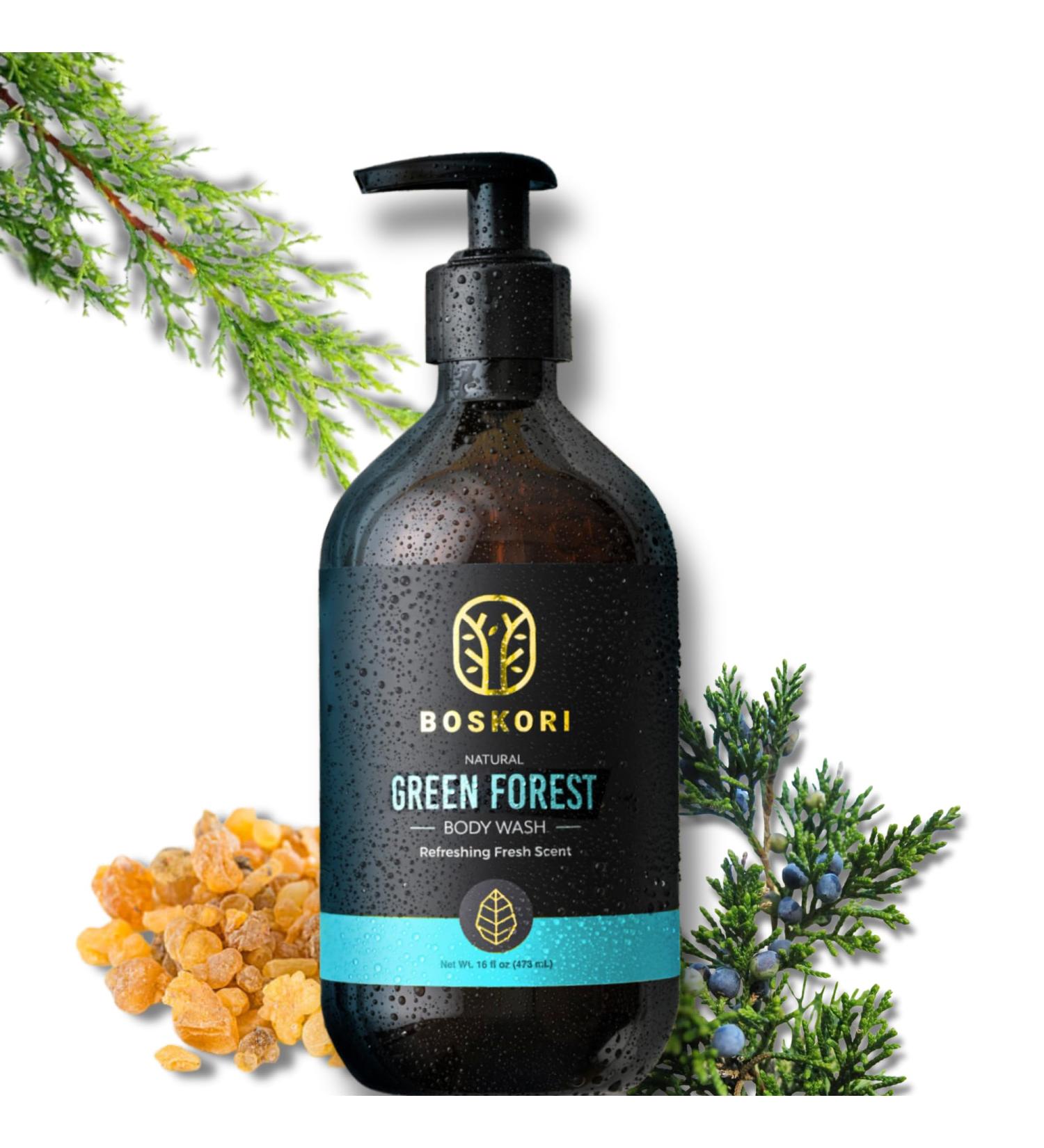 BOSKORI Cedar Essence Body Wash for Men Gentle Daily Cleanser with Natural Cedarwood & Herbal Extracts Plant-Derived Hydration No Harsh Chemicals Refreshing Wood Aroma Made in Taiwan 16 fl oz - Buy Online on GoSupps.com