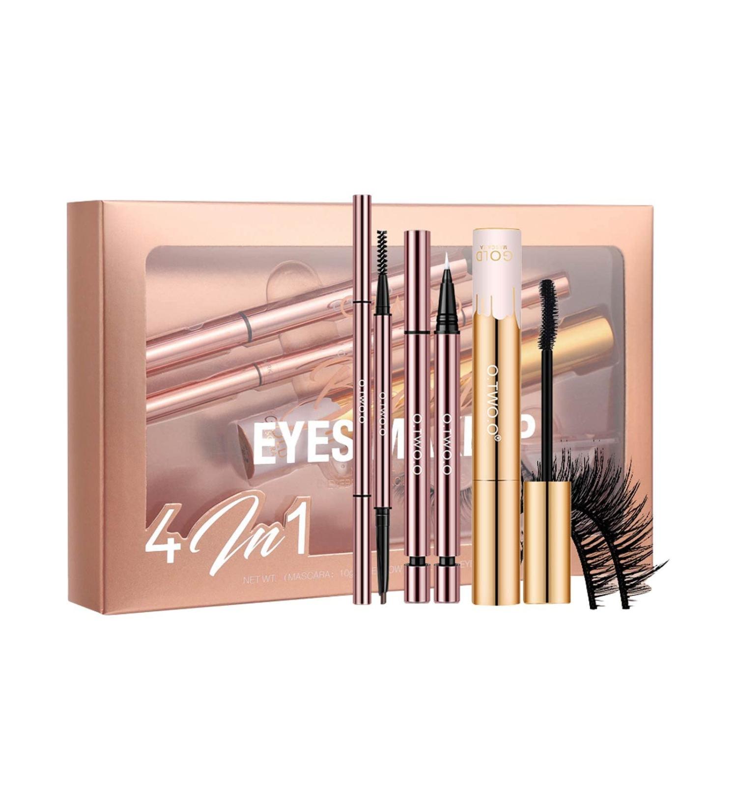 4-in-1 Eye Make-Up Set for Women & Girls | Complete Gift Set with Eyebrow Pencil Eyeliner Mascara & False Eyelashes - Shop Internationally! - Buy Online on GoSupps.com