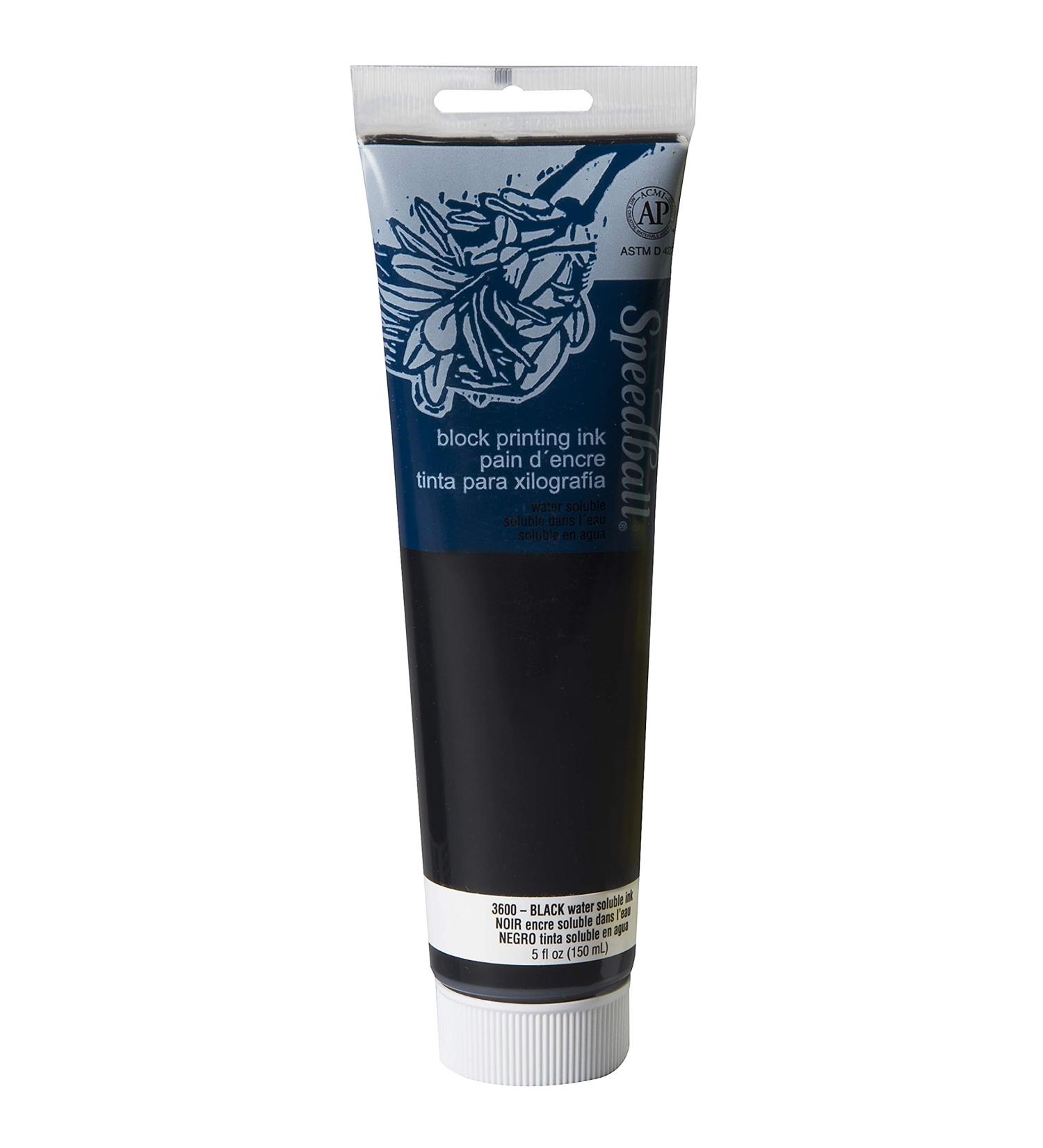 Speedball Water-Soluble Block Printing Ink - 5oz Tube - Black - Buy Online on GoSupps.com