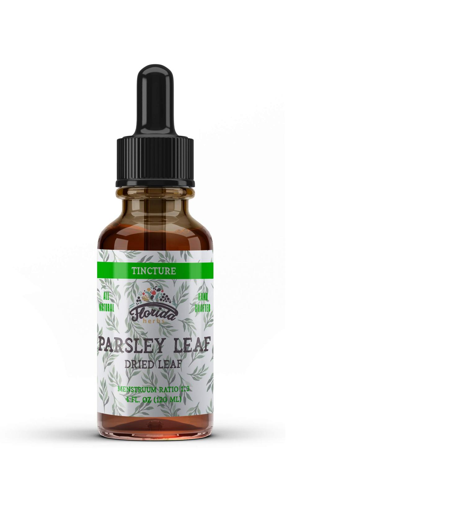 Parsley Leaf Tincture Alcohol-Free Extract Organic Parsley (Petroselinum crispum) Dried Leaf for Bladder Kidneys Liver Thyroid & Detox Non-GMO in Cold-Pressed Organic Vegetable Glycerin 4 Oz 4 Fl Oz (Pack of 1)