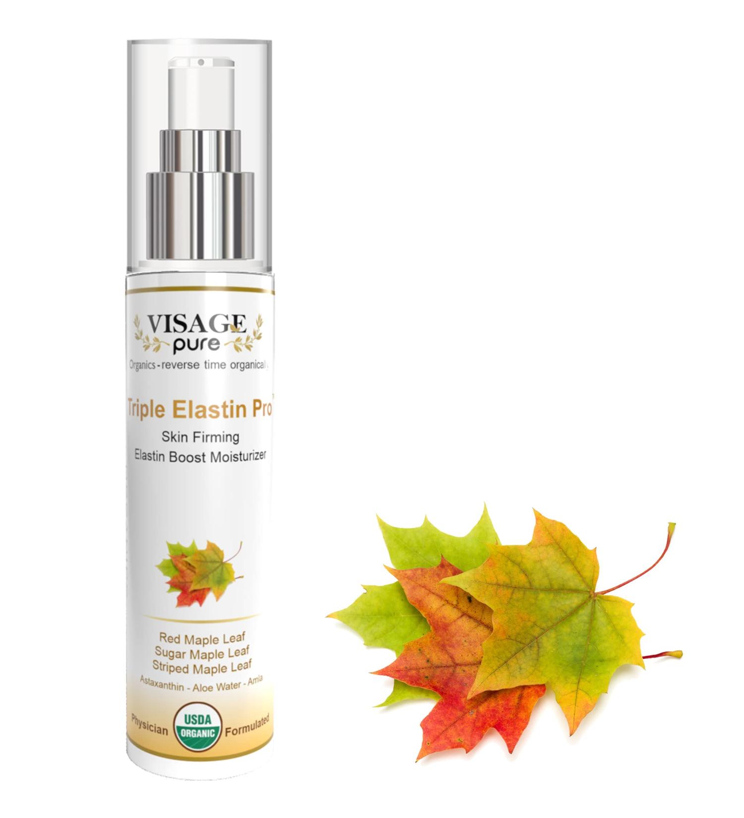 Visage Pure Triple Elastin Pro Moisturizer - Skin Firming & Elasticity Boost - USDA Organic - Physician Formulated - Buy Online on GoSupps.com