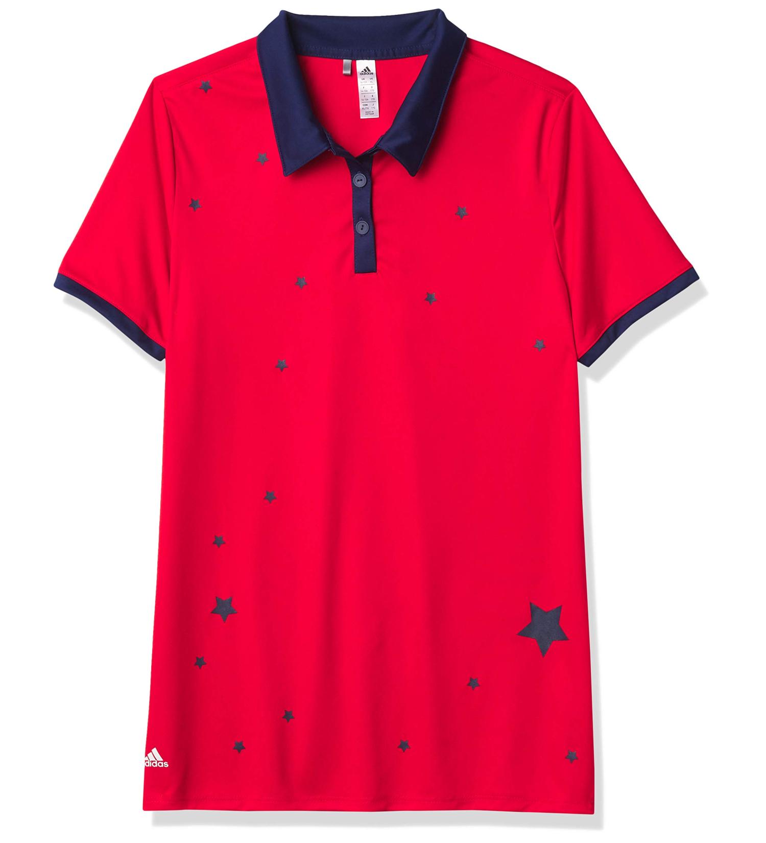 adidas Girls' Printed Polo Shirt Red X-Large