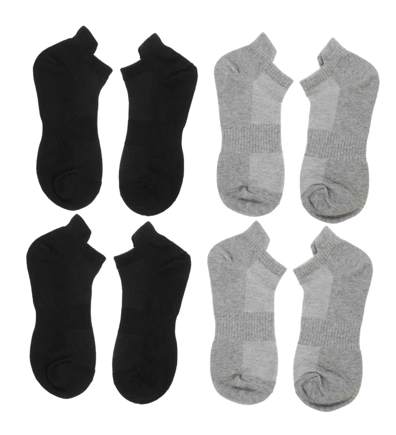 FRCOLOR 4 Pairs Combed Cotton Socks Sports Breathable Stockings Running Socks Low-cut Liners Socks Breathable Sports Stockings Running Cotton Socks All Season Cotton Socks Summer Socks Black Grey 21x5x0.3cm - Buy Online on GoSupps.com