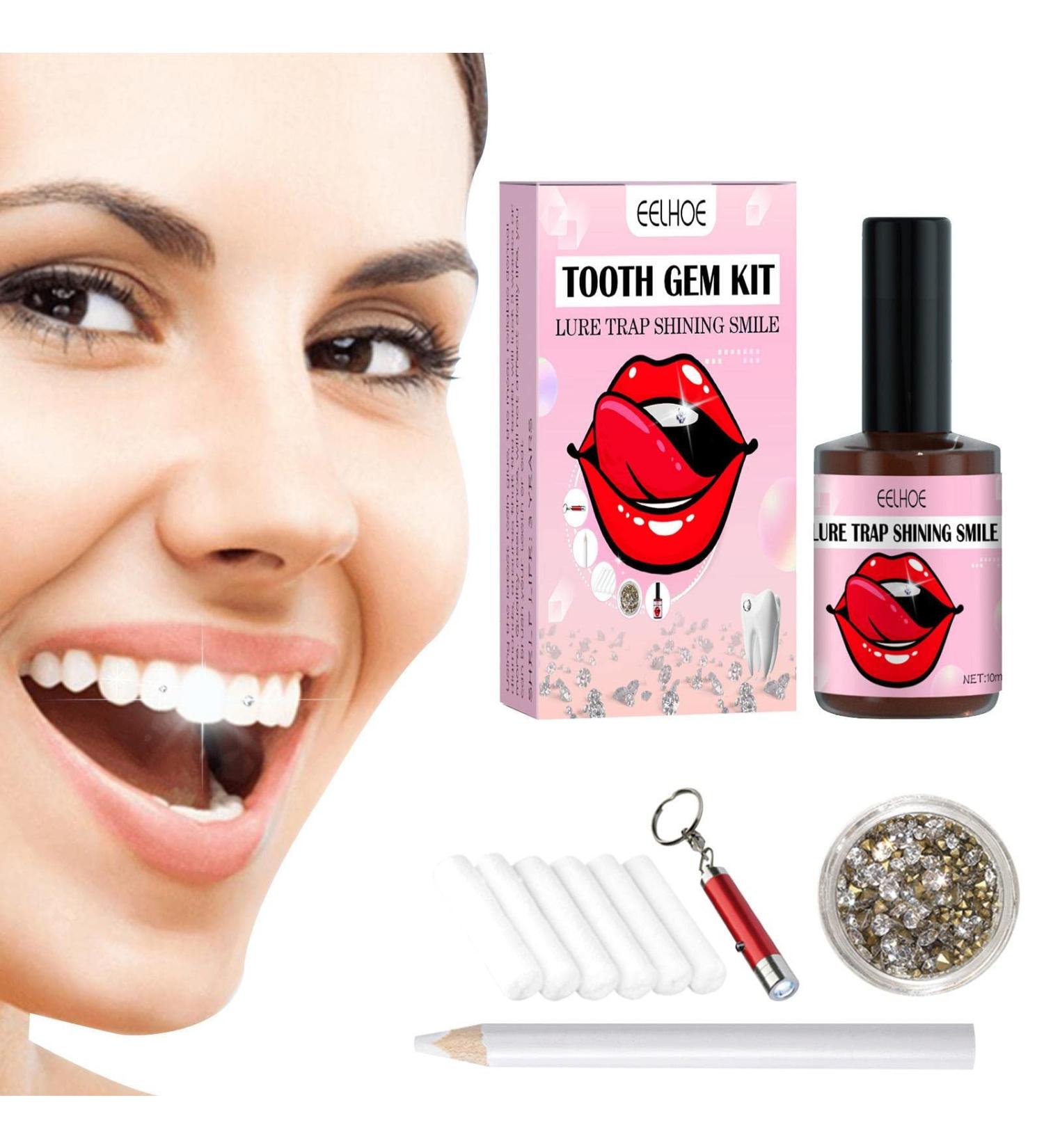 Premium Tooth Jewelry Set: DIY Tartar Gemstone Kit with Glue | Unique Tooth Stone Decor for Sparkling Smiles - Buy Online on GoSupps.com