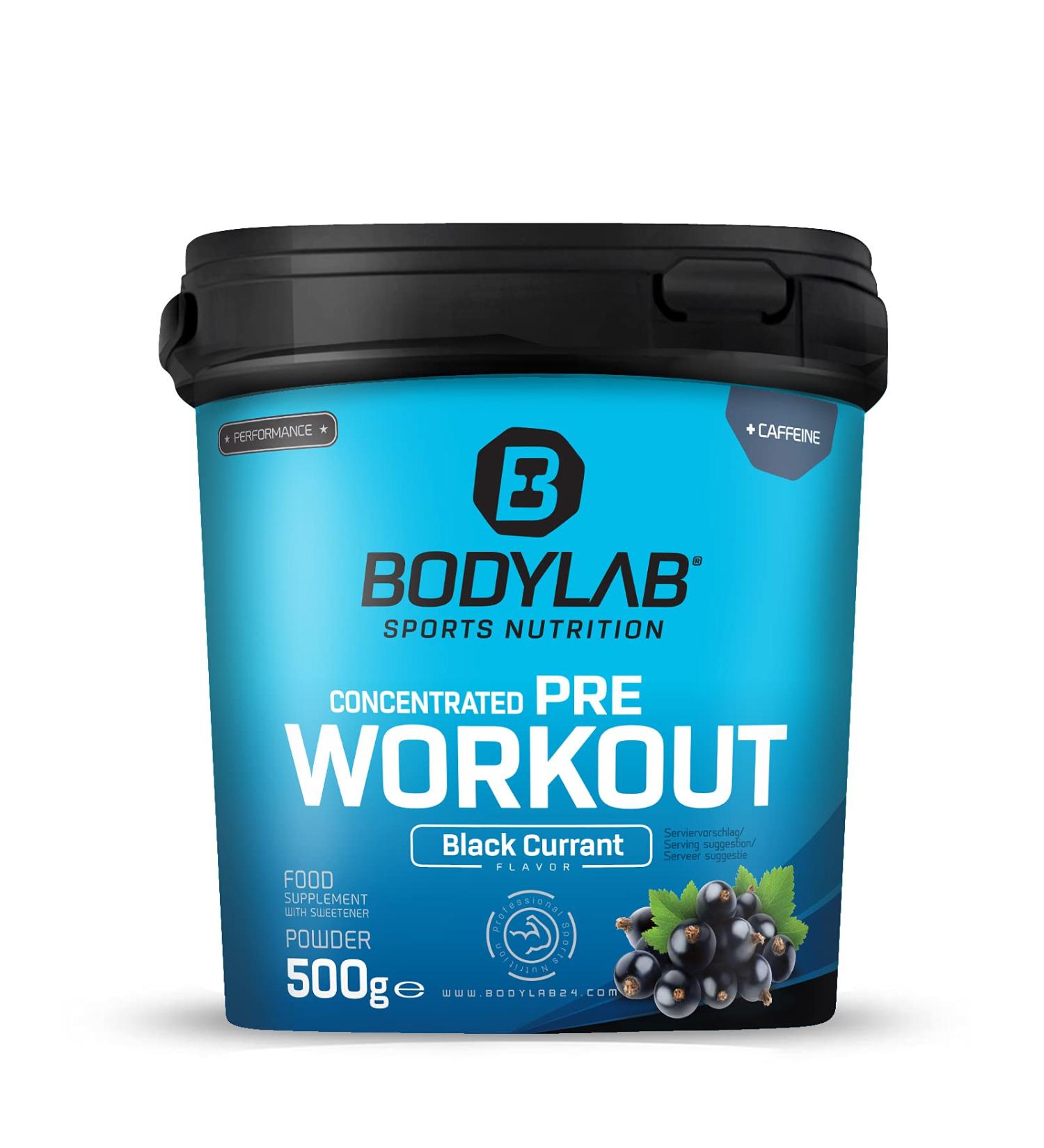 BODYLAB24 Concentrated Pre-Workout Booster 500g - Black Currant Energy Booster with Creatine Beta-Alanine & Caffeine for Enhanced Training Power - Buy Online on GoSupps.com