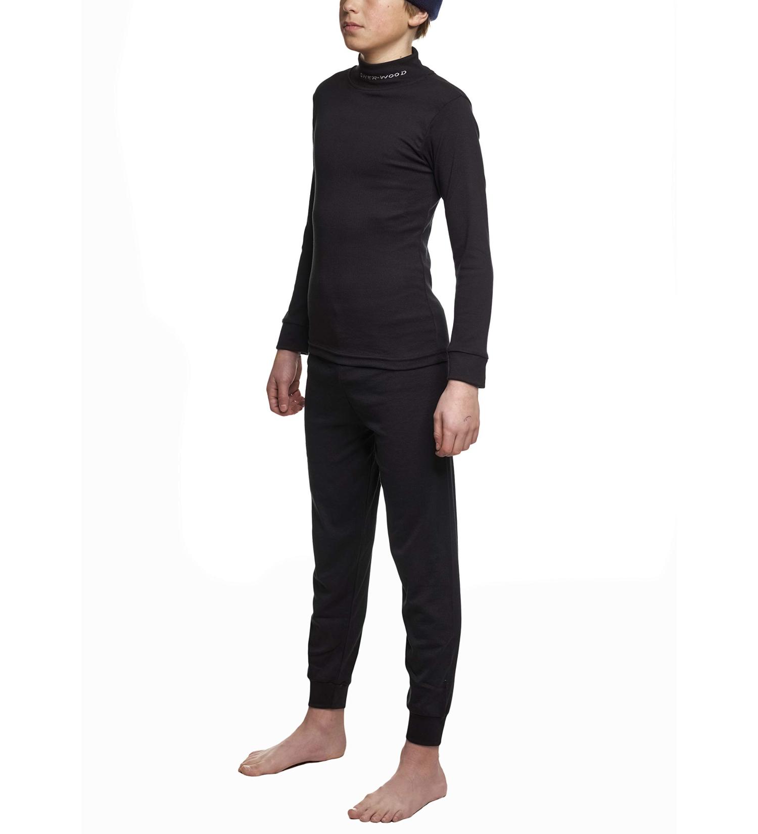Sherwood Children's Long-Sleeved Underwear Set | 2-Part Functional Sweat Suit | Ideal for Cold Weather | Black 164 - Buy Online on GoSupps.com