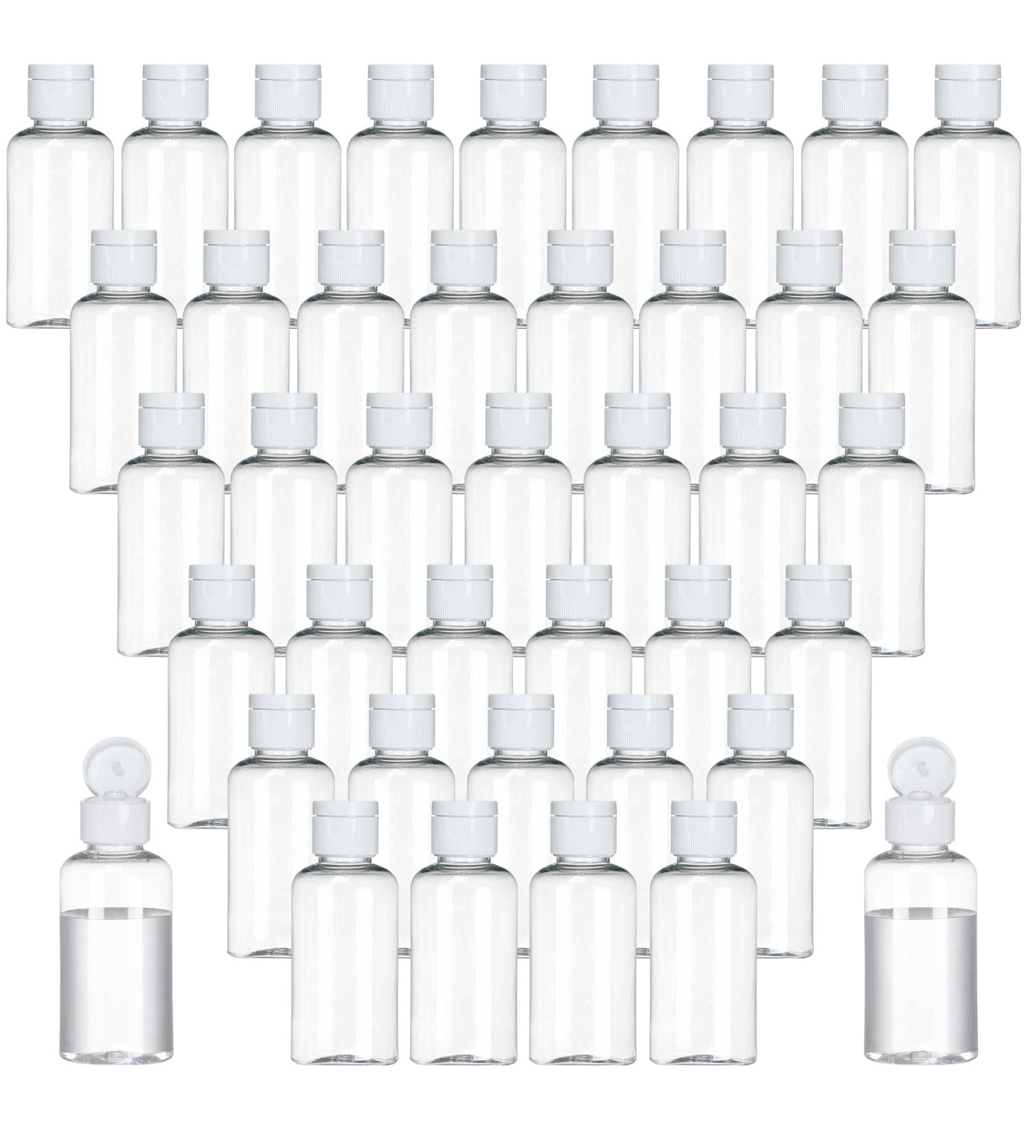 100 Pack 50ML Clear Travel Size Plastic Bottles with Flip Cap - Refillable Toiletry/Cosmetic Containers - Buy Online on GoSupps.com
