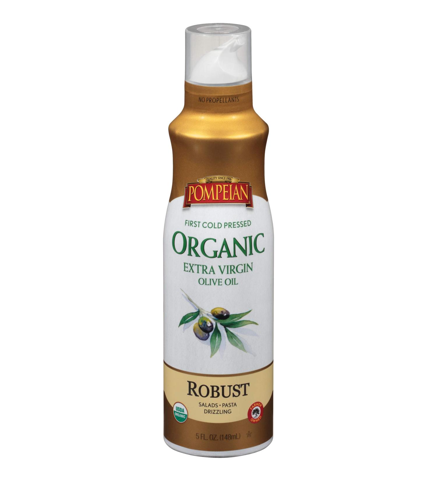 Pompeian USDA Organic Extra Virgin Olive Oil Cooking Spray - 5 Fl Oz Non-Stick Spray for Salads & Pasta - Gluten Free & Non-GMO - Single Bottle - Buy Online on GoSupps.com