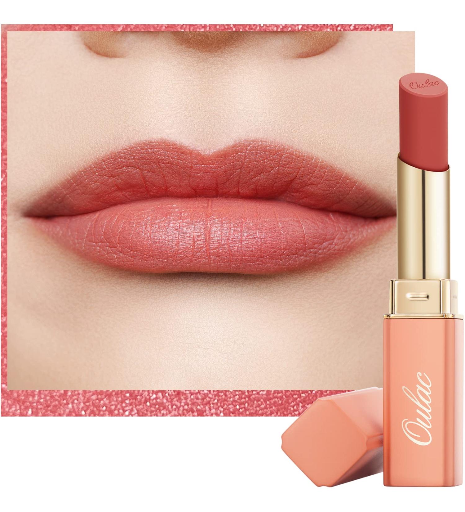 Oulac Soft Matte Lipstick & Blush Duo - Nude Peach | Cream to Powder Texture | Enriched with Rose Oil | Vegan & Cruelty-Free | 3.6g (Y08) - Last Fall - Buy Online on GoSupps.com