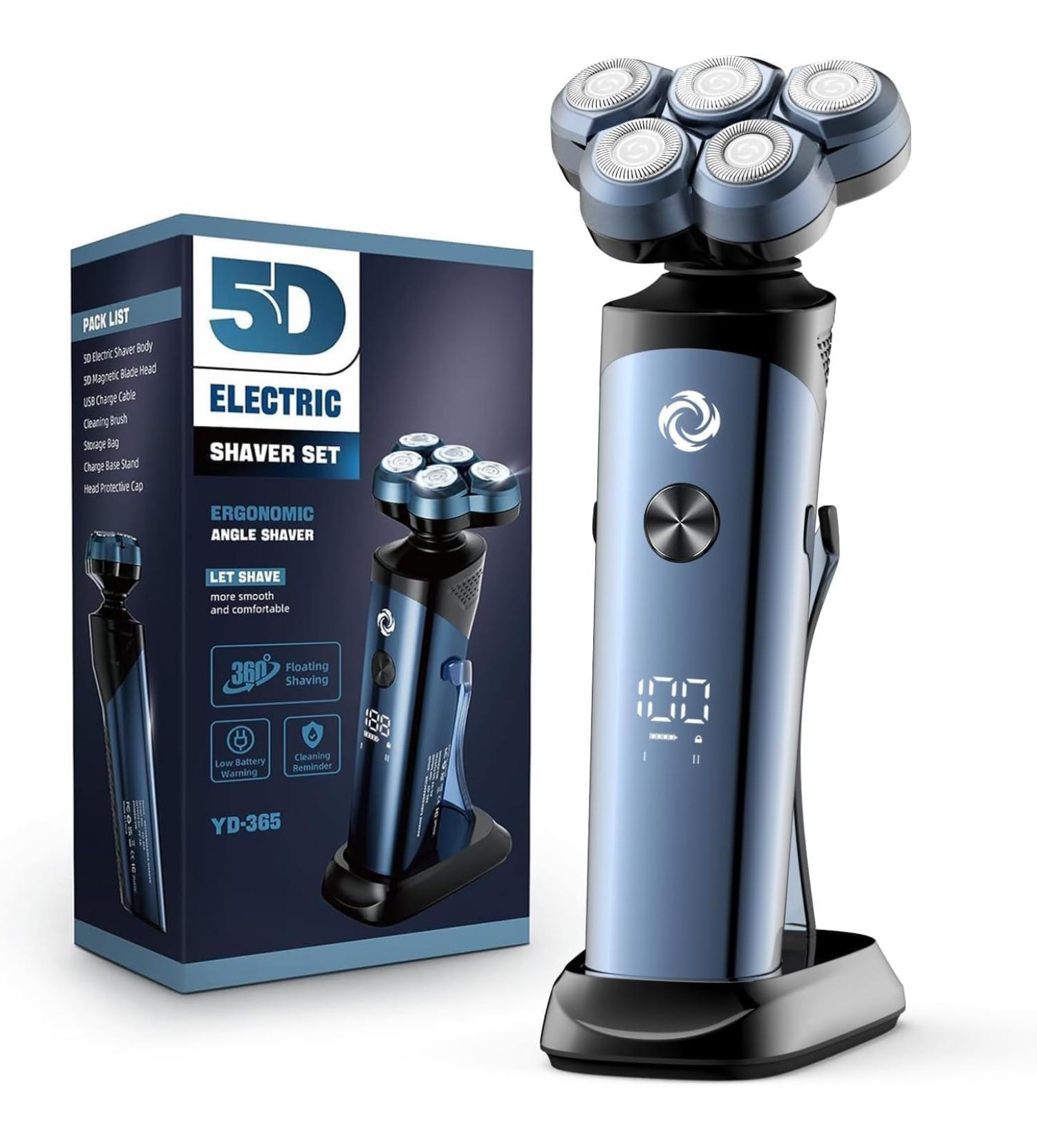 Buy Waterproof Electric Razor for Men - 5D Portable Magnetic Shaver | Cordless & Rechargeable Wet & Dry Use - Buy Online on GoSupps.com