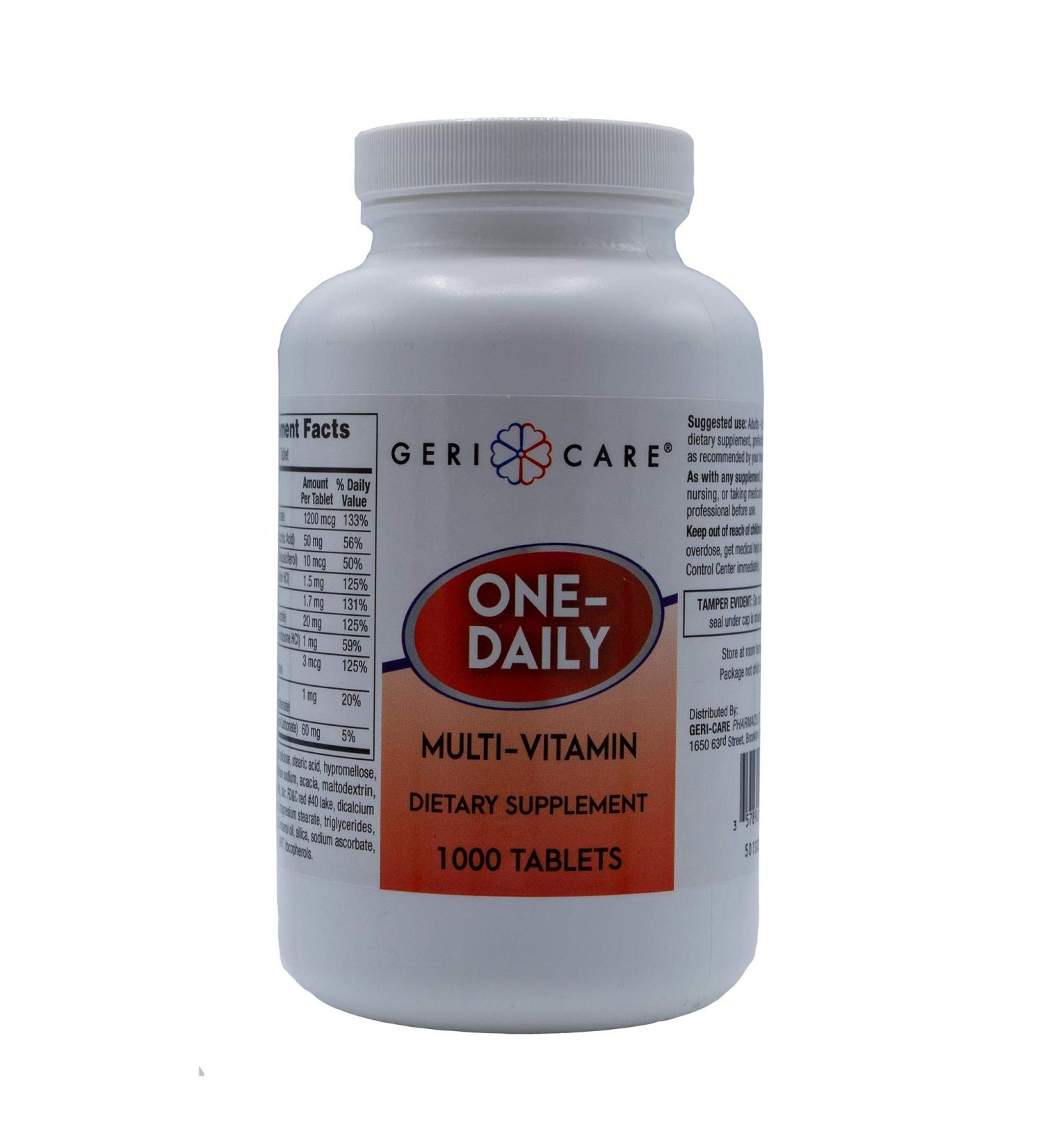 GeriCare One-Daily Multi-Vitamins 1000 Tablets - 1000 Count (Pack of 1) - Essential Senior Nutrition - Buy Online on GoSupps.com
