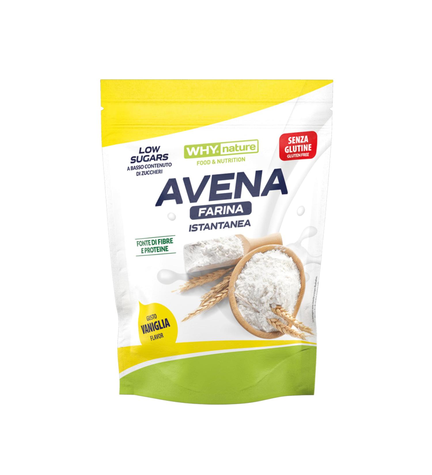  WHY NATURE WHY NATURE INSTANT OATMEAL FLOUR - Flavored Instant Oatmeal - Vanilla Flavour - Gluten Free - 1kg - Buy Online on GoSupps.com