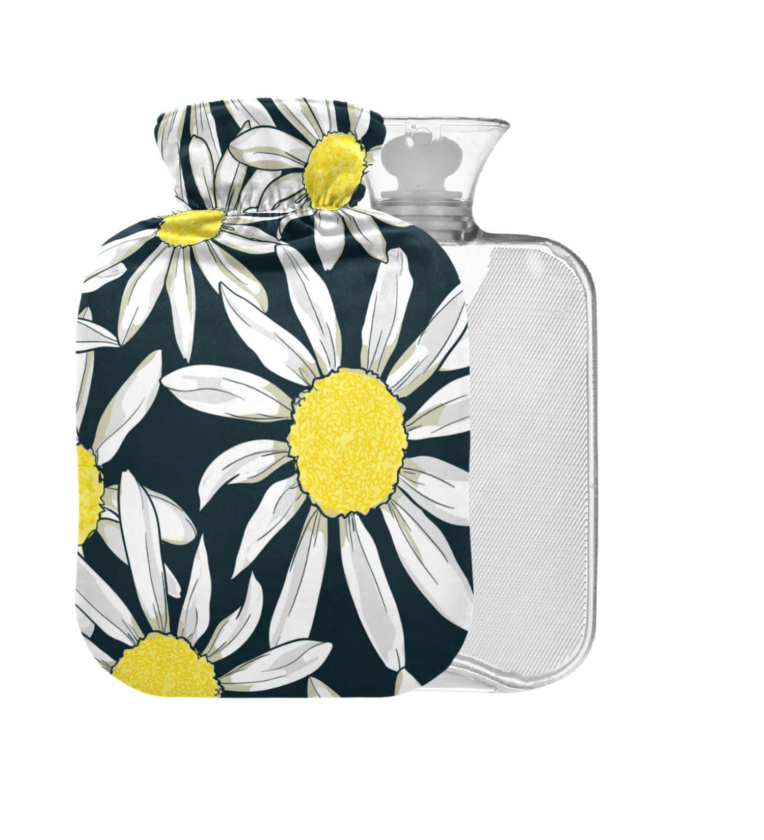 Hot Water Bottle with Cover - Chamomile BPA Free 2L | Pain Relief & Hot/Cold Therapy - Buy Online on GoSupps.com