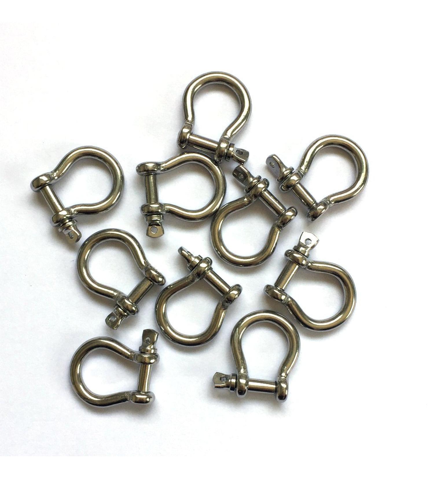 Stainless Steel Bow Shackle  4mm  Silver Color for Paracord Jewelry  Marine Tackle-10 Pieces - Buy Online on GoSupps.com