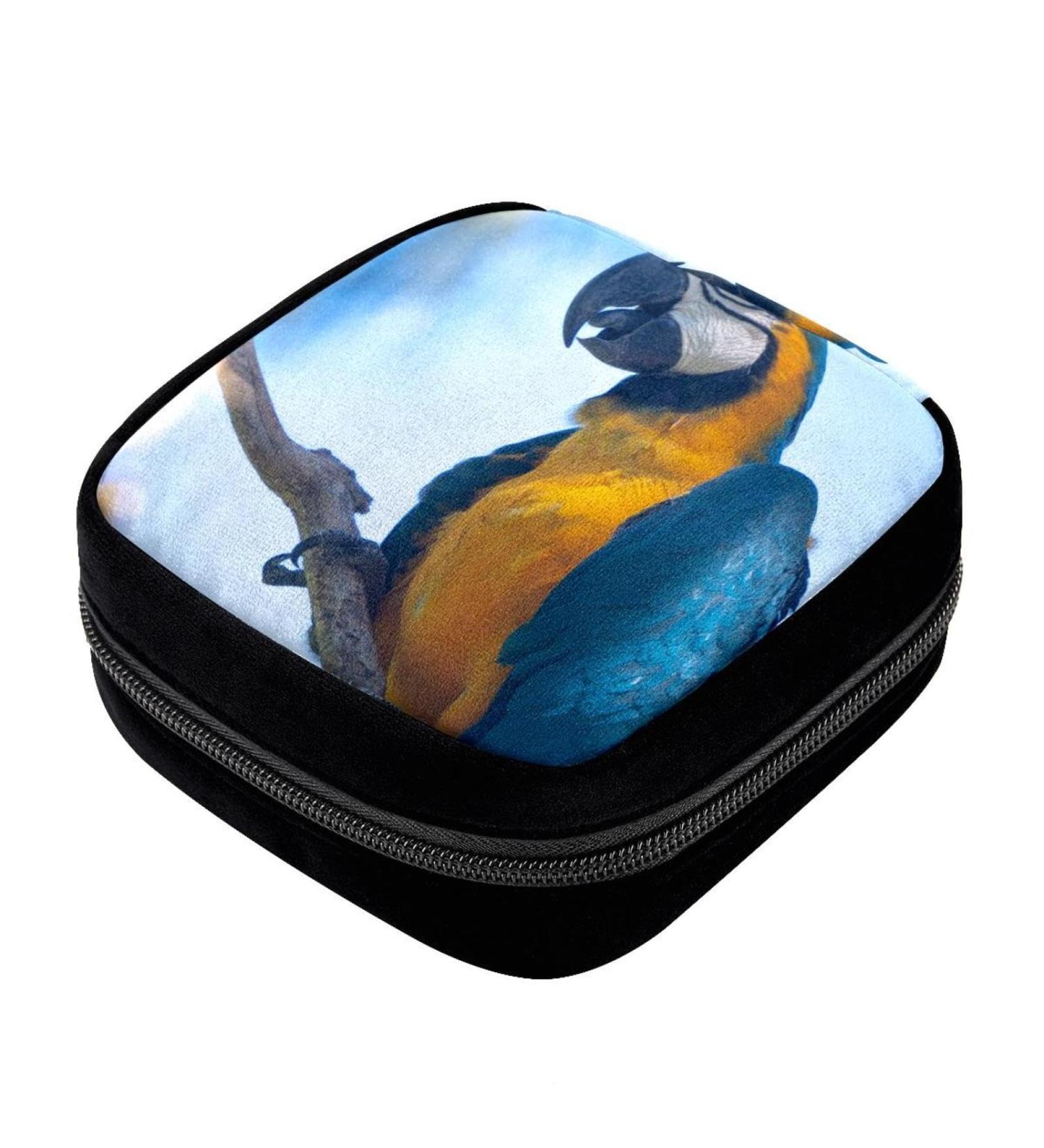 GIAPB Period Bag - Tropical Animal Parrot Bird Color3504 | Sanitary Napkin Storage & Makeup Pouch - Buy Online on GoSupps.com