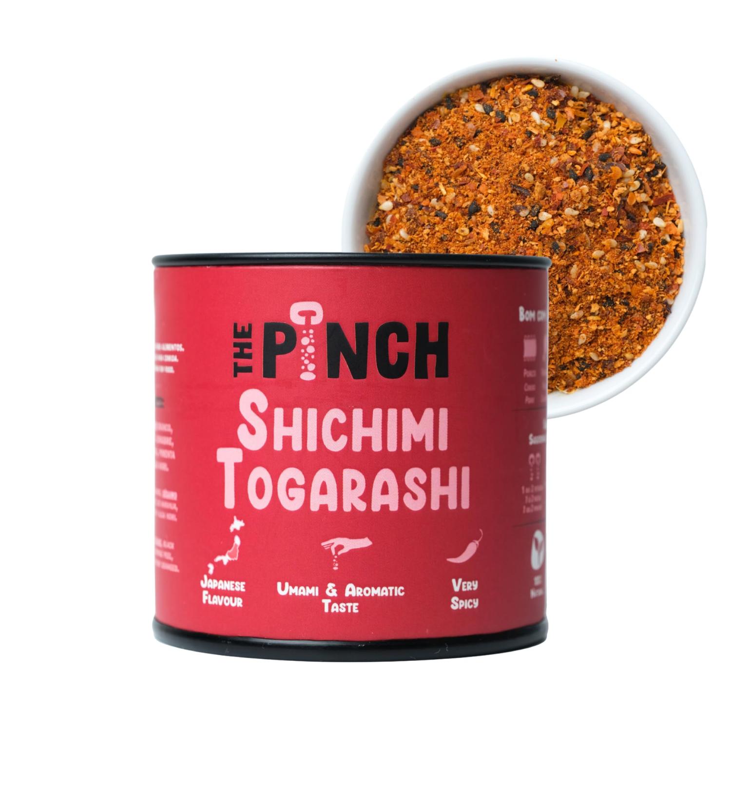 THE PINCH Shichimi Togarashi Assaisonnement japonais pic 100% naturel. Facile utiliser sur les ramen le porc le saumon le poulet le tofu les champignons. Avec du poivre du Sichuan. Shichimi Togarashi Standard - 45 g - Buy Online on GoSupps.com