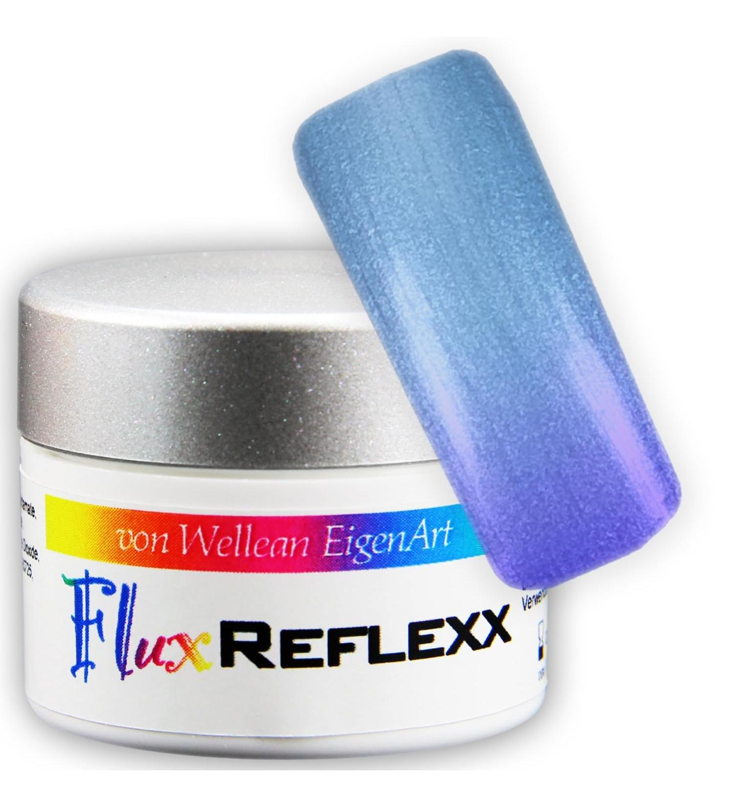 UV Gel Flux REFLEXX shimmer effect - royal blue/silver/purple