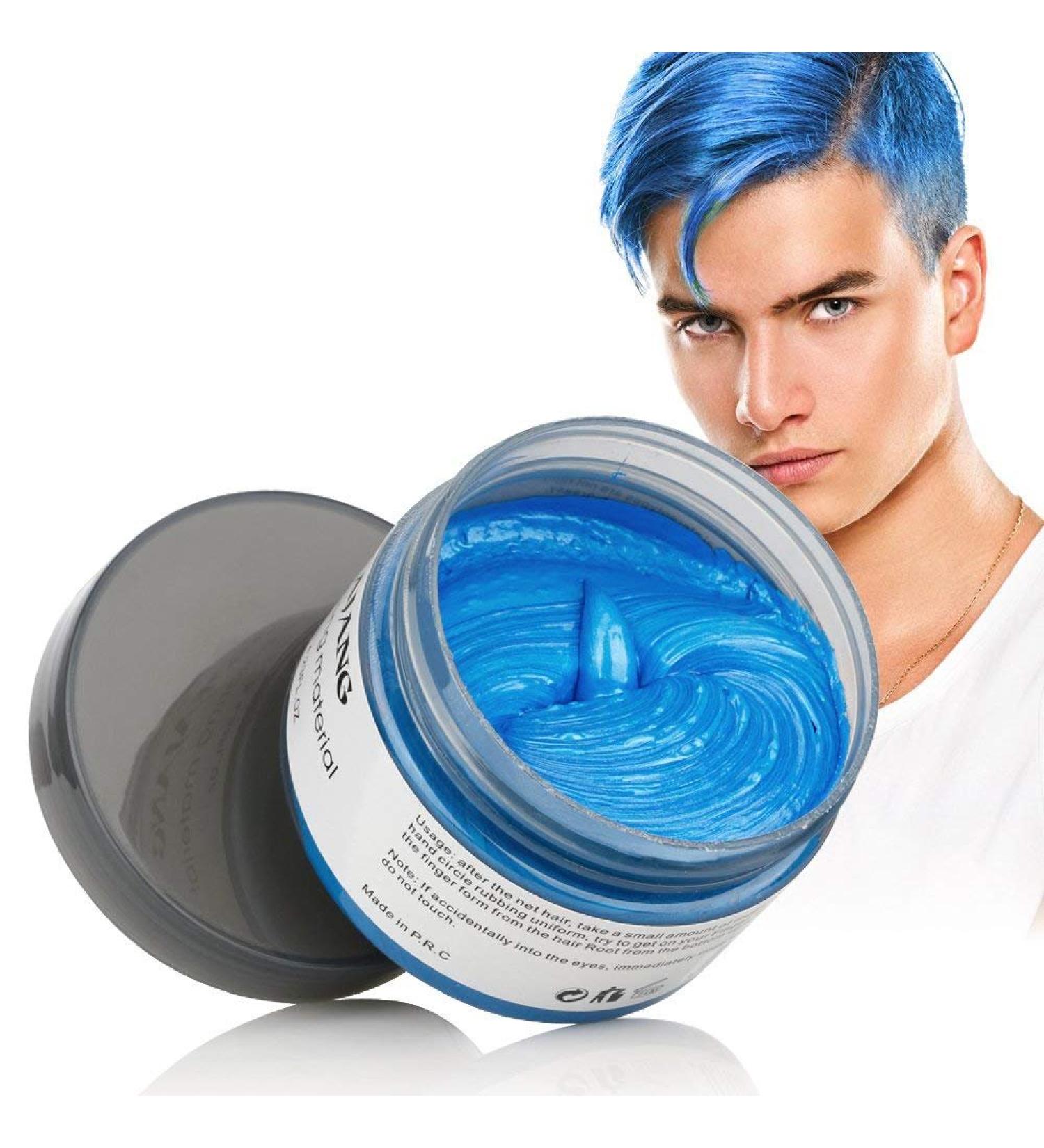 Blue Hair Coloring Wax - Instant Matte Hairstyle Mud Cream for Kids, Men and Women - Perfect for Cosplay and Nightclub Transformation - Buy Online on GoSupps.com