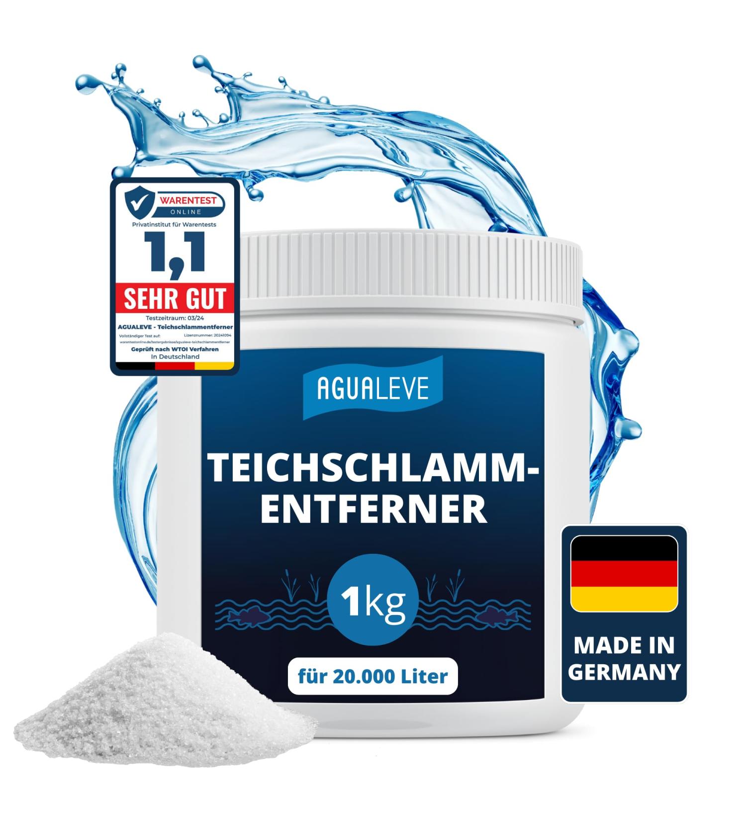 Agualve Pond Sludge Remover 1kg | Effectively Cleans Mud & Leaves | For 20 000 Liters | Made in Germany | Eco-Friendly Solution - Buy Online on GoSupps.com